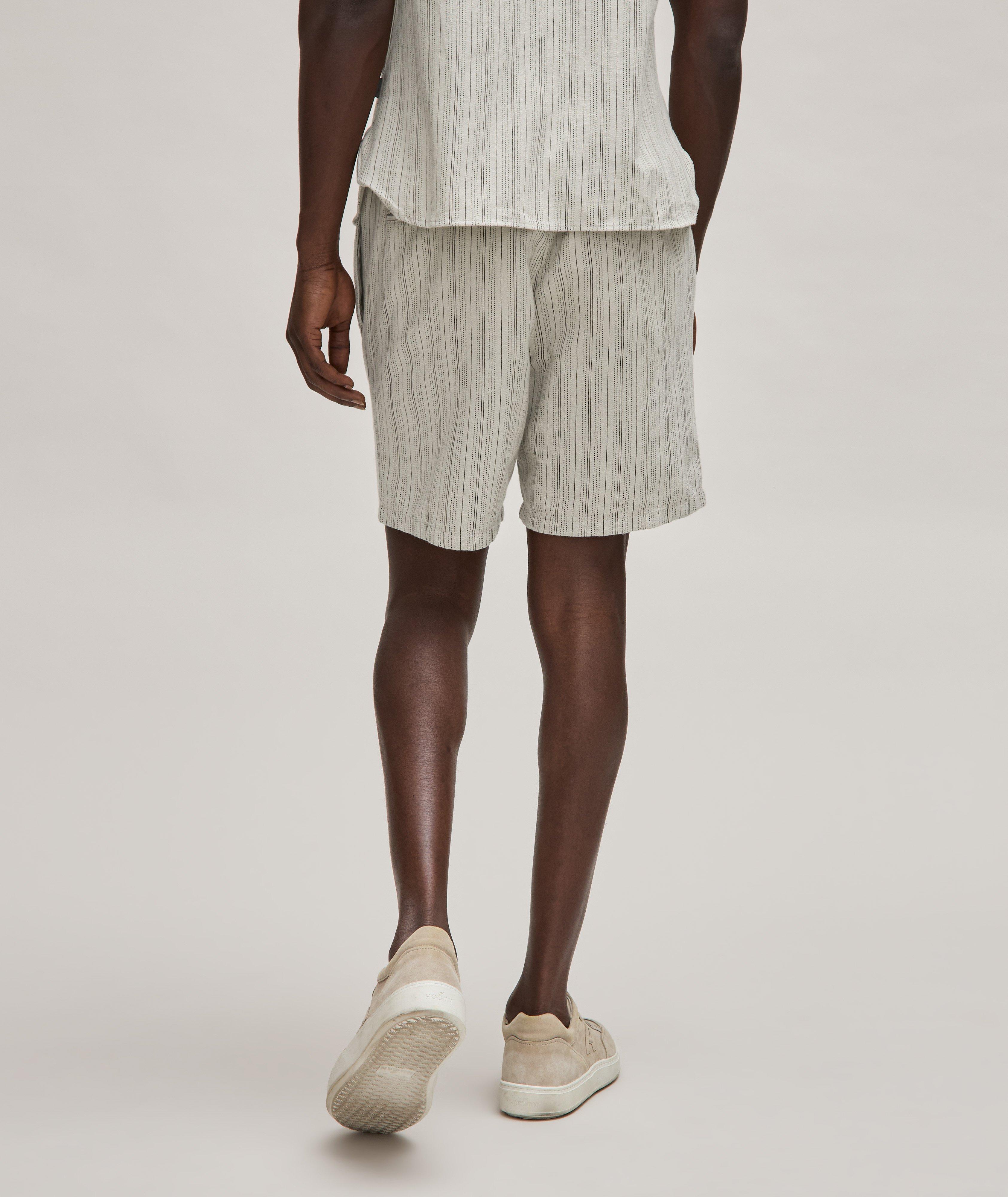 Striped Cotton-Blend Drawstring Shorts image 2