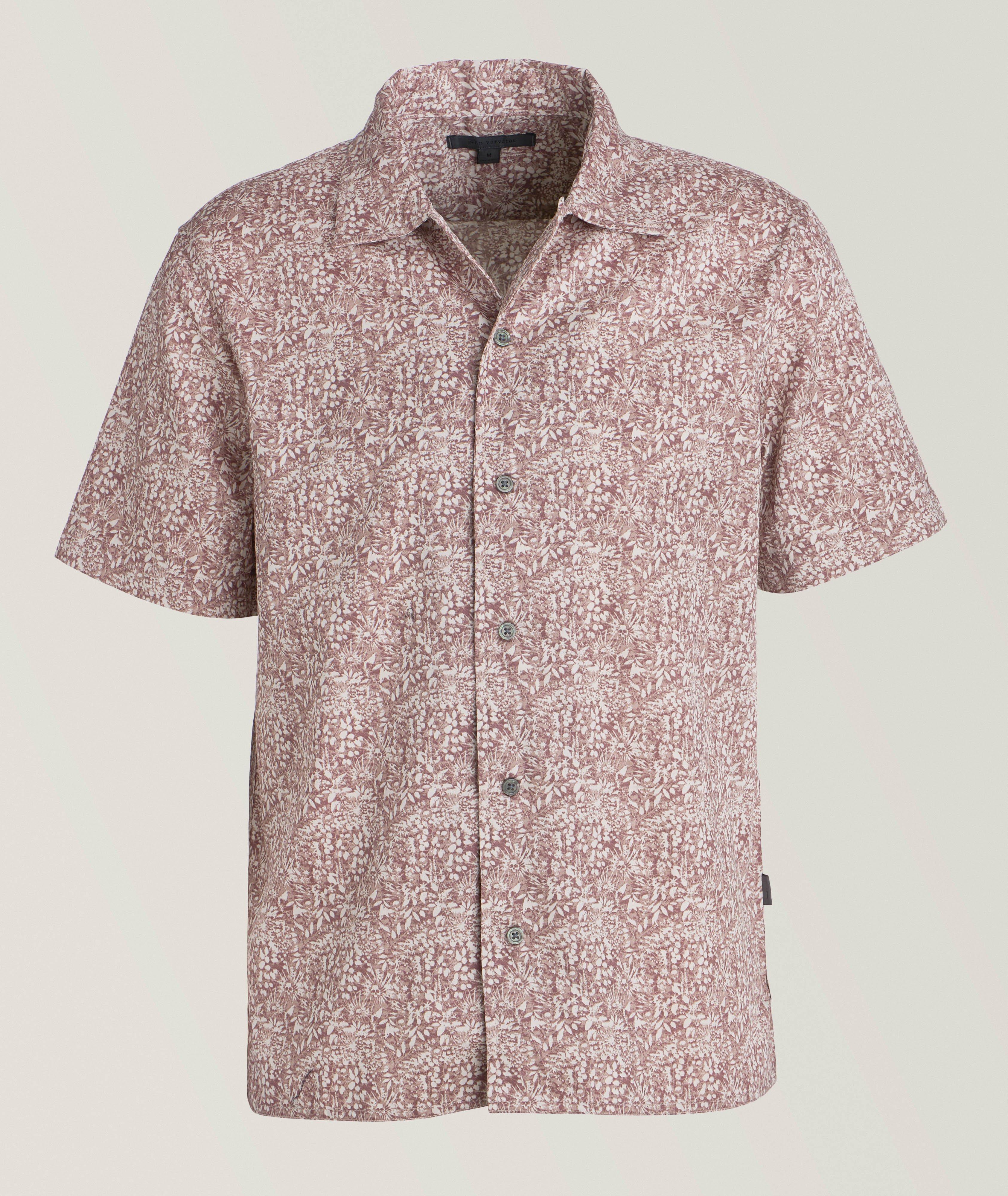 Chemise décontractée en coton à motif de fleurs et de crânes image 0