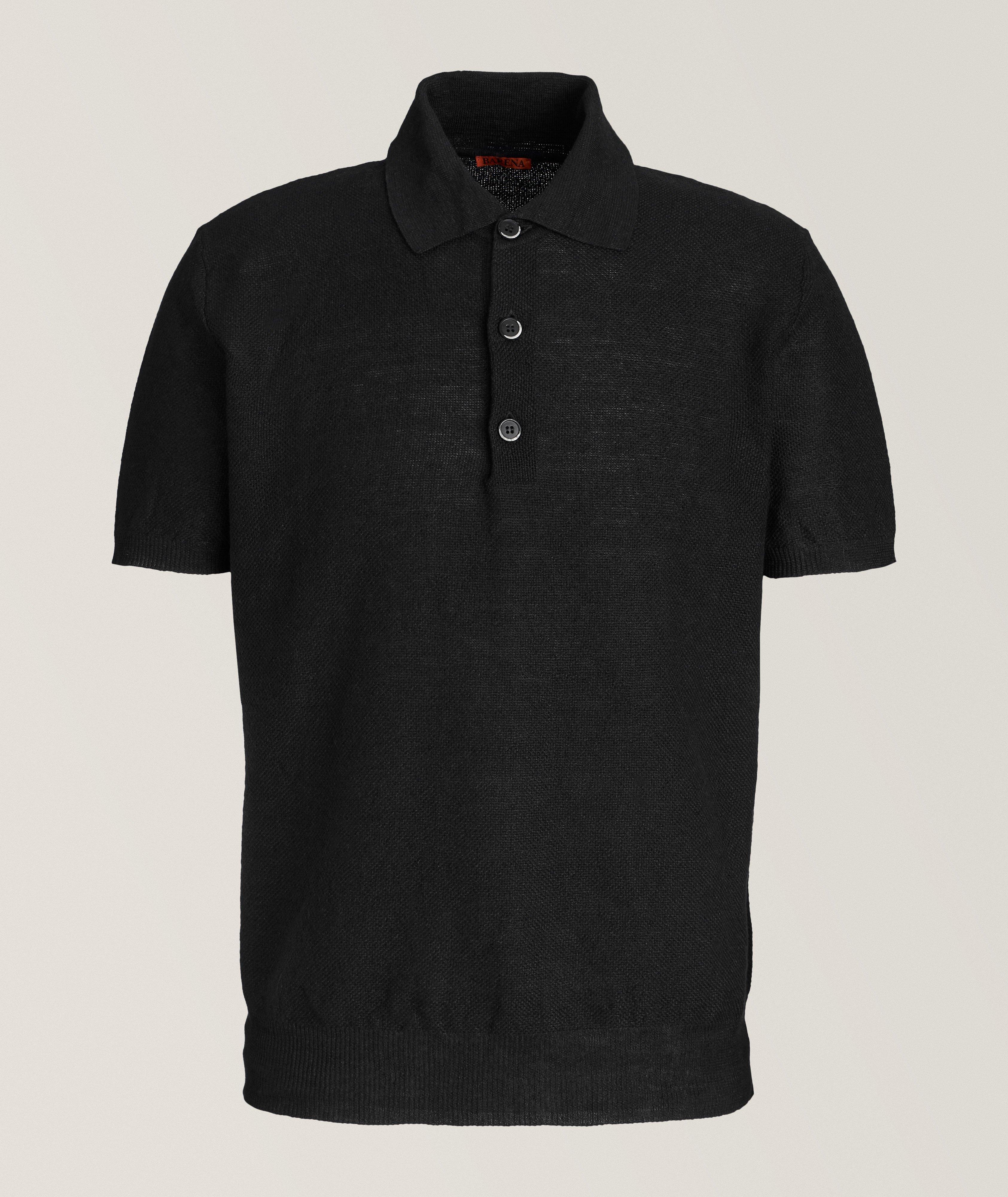 Linen-Cotton Knitted Polo
