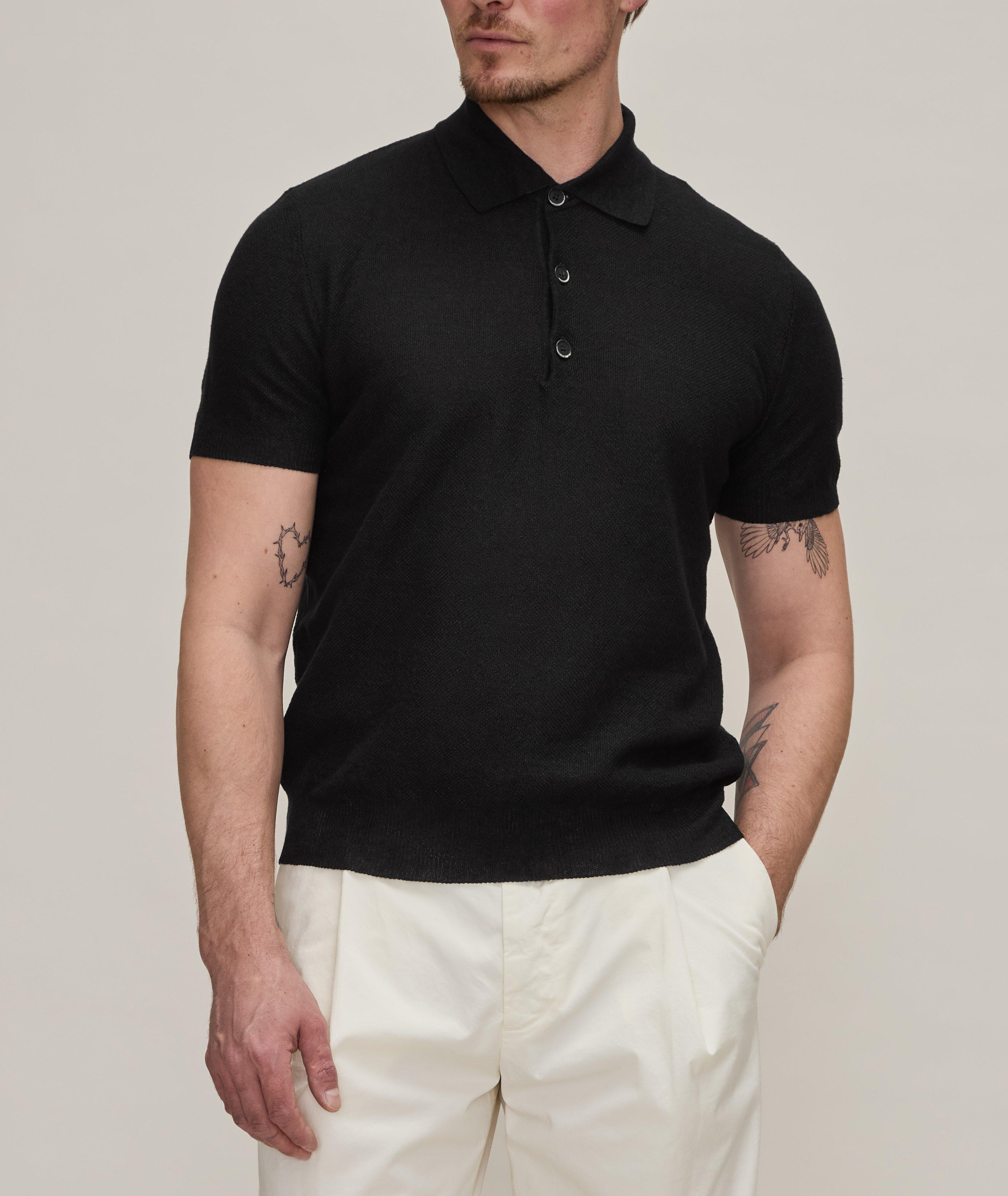 Linen-Cotton Knitted Polo