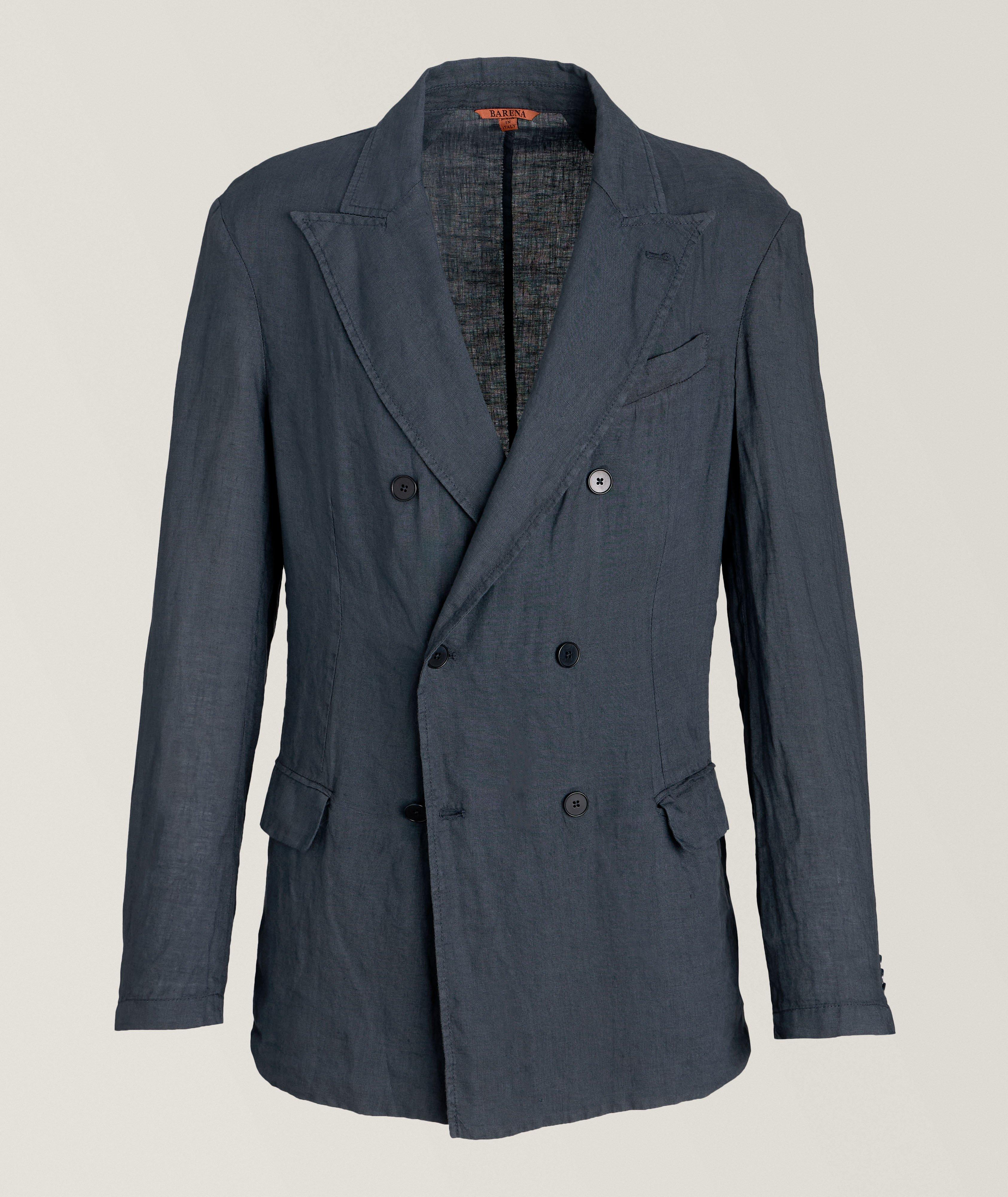 Double-Breasted Linen Sport Jacket