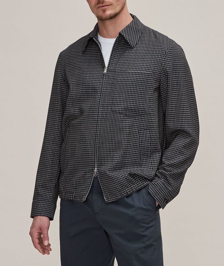 Zaleto Checkered Tropical Wool Overshirt image 1