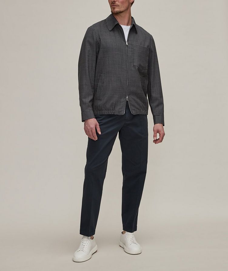 Zaleto Checkered Tropical Wool Overshirt image 4