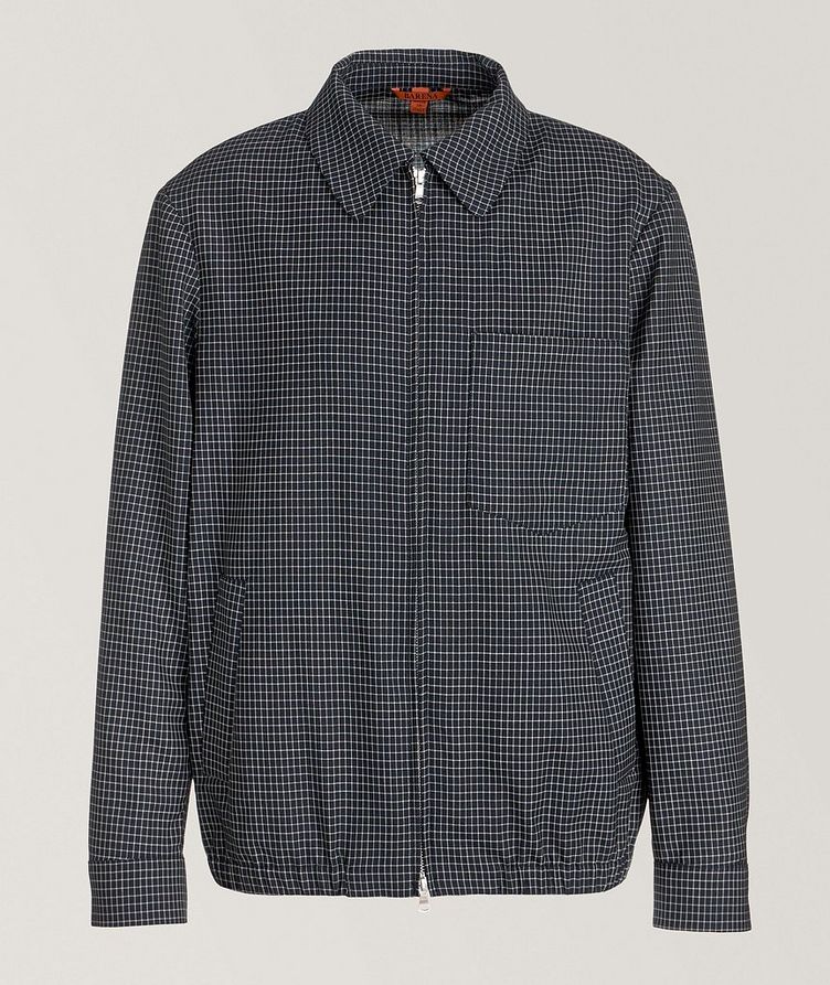 Zaleto Checkered Tropical Wool Overshirt image 0