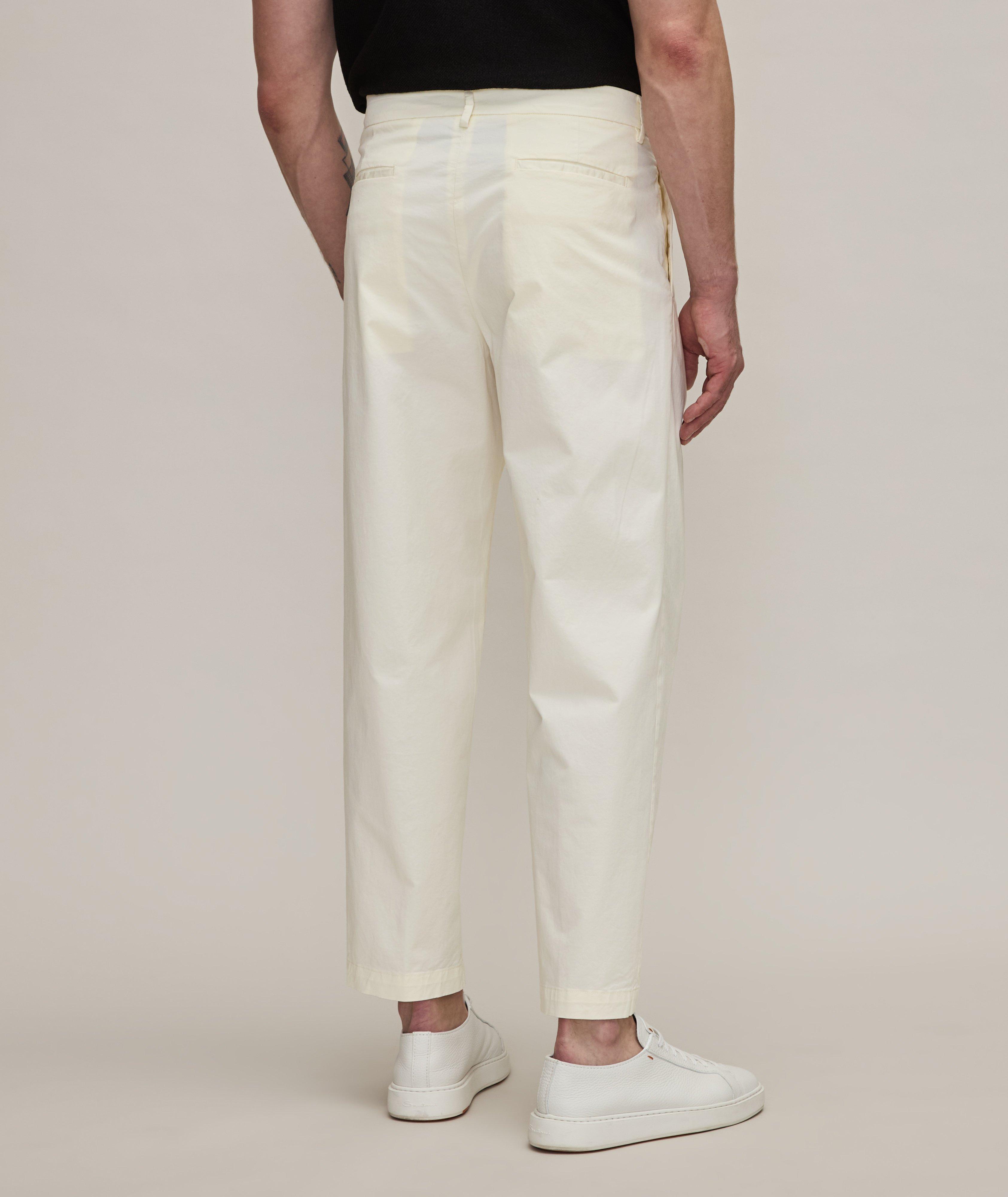 Pleated Cotton-Blend Pants