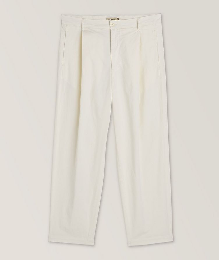 Pleated Cotton-Blend Pants image 0