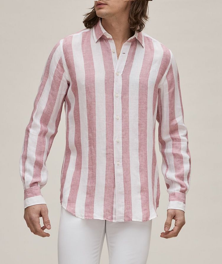 Vertical Stripe Linen Sport Shirt image 1