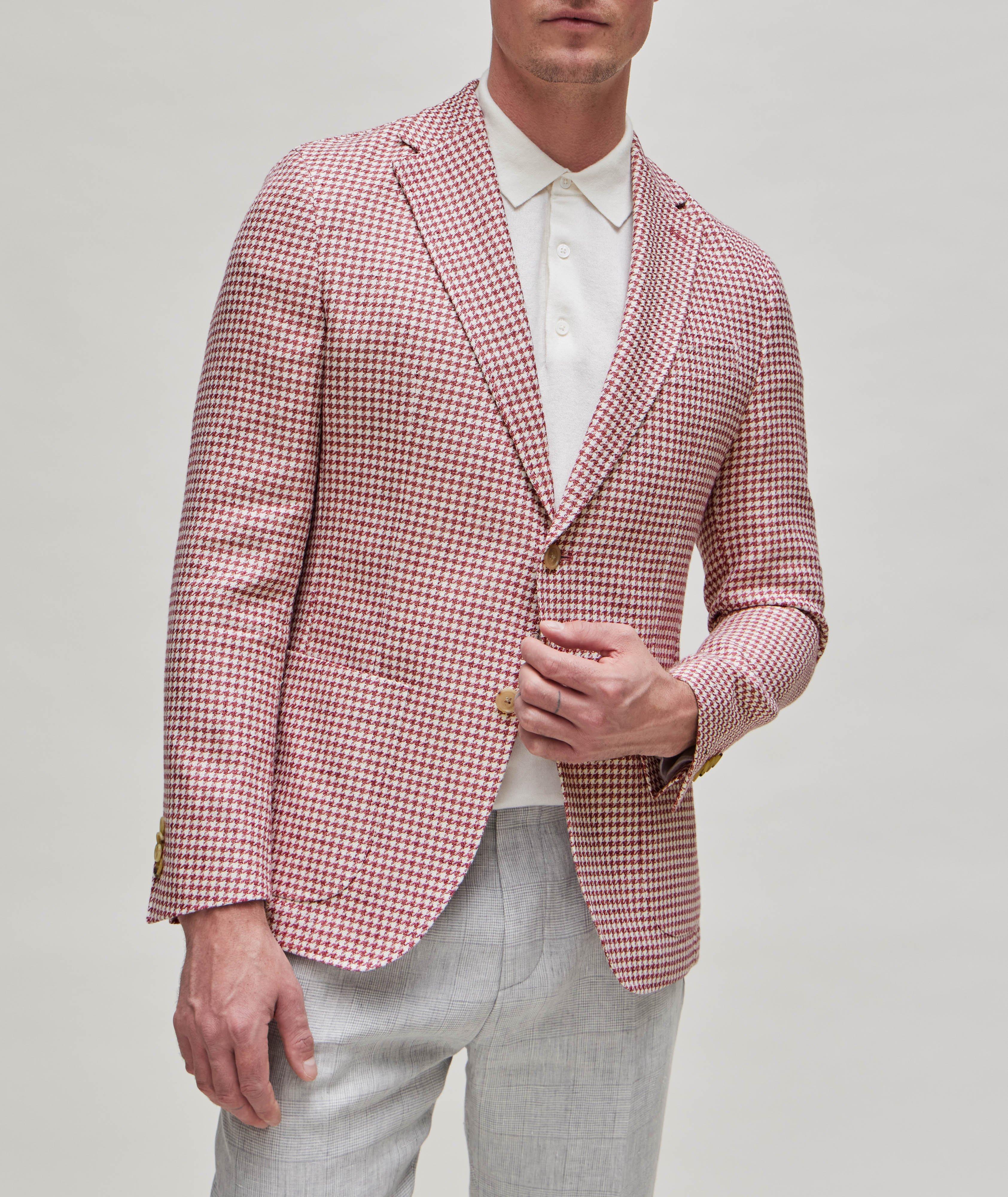 Miniature Houndstooth Wool-Linen Sport Jacket  image 1