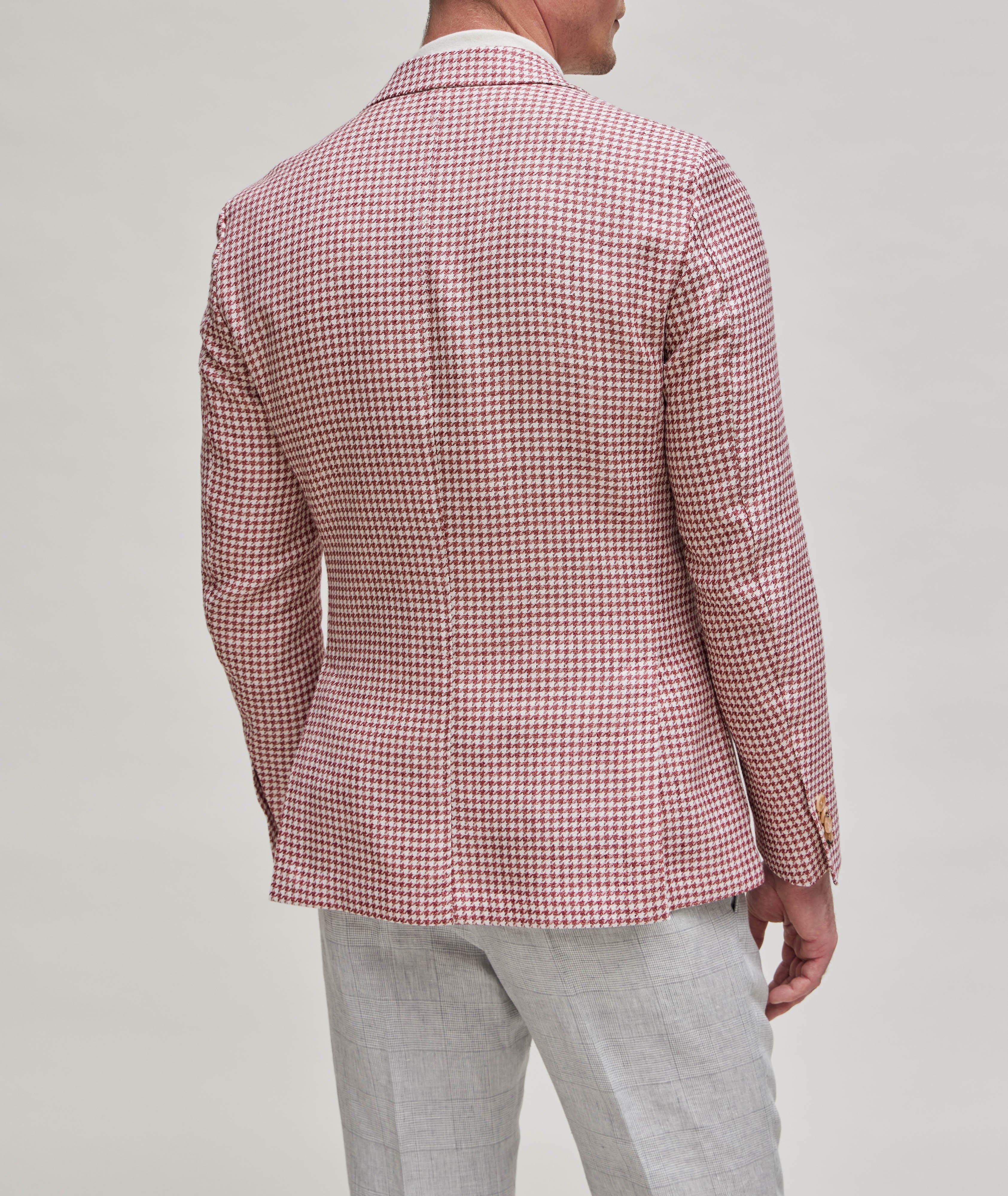 Miniature Houndstooth Wool-Linen Sport Jacket  image 2