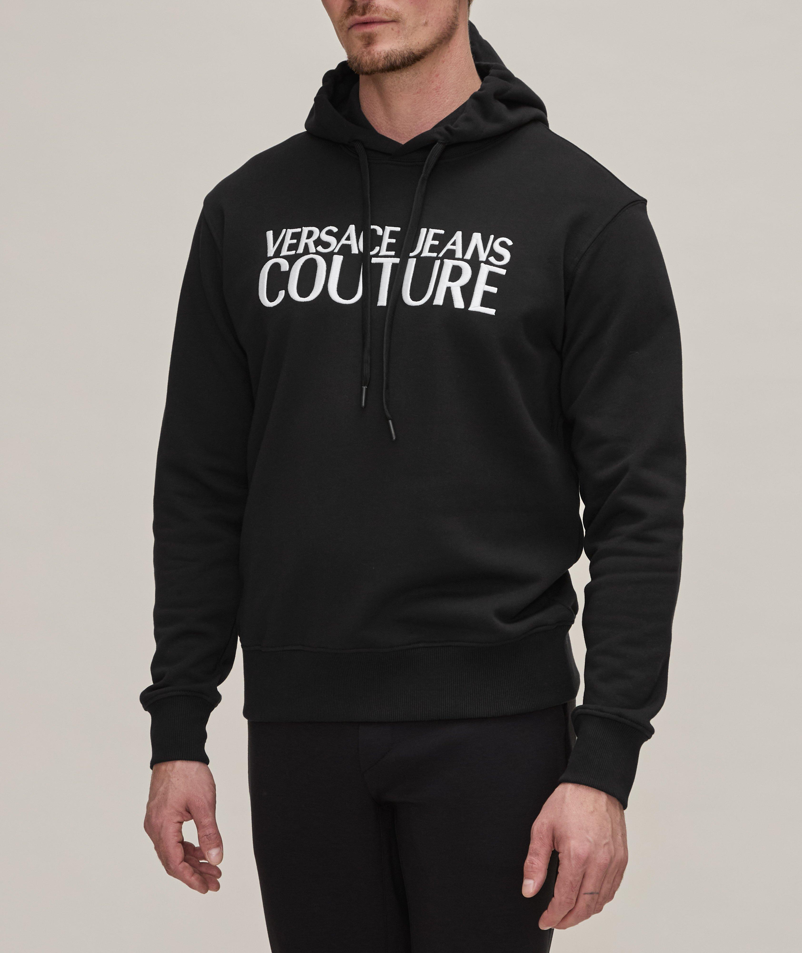 Text Logo Cotton Hooded Sweater