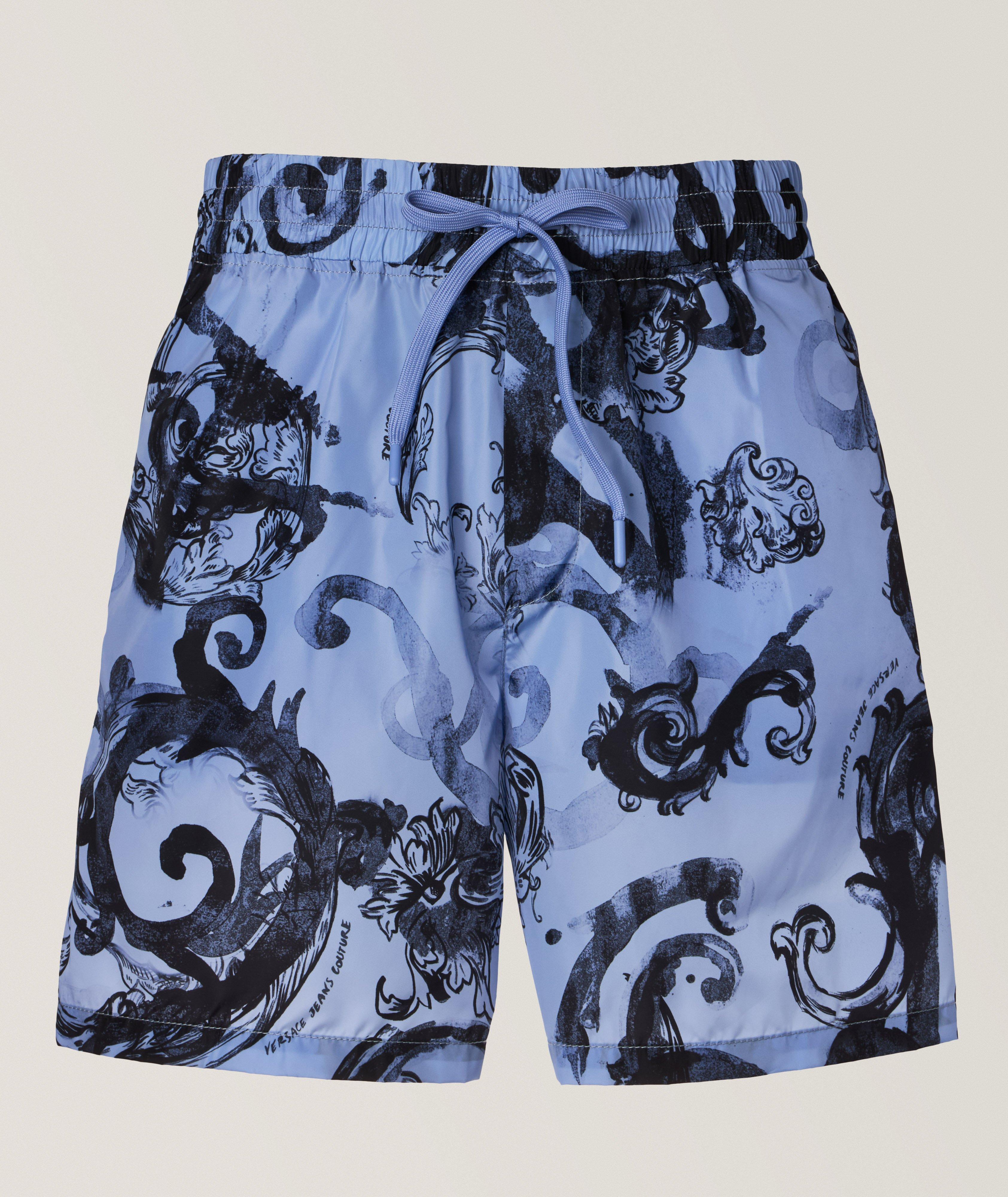 Baroque Watercolour Print Track Shorts  image 0