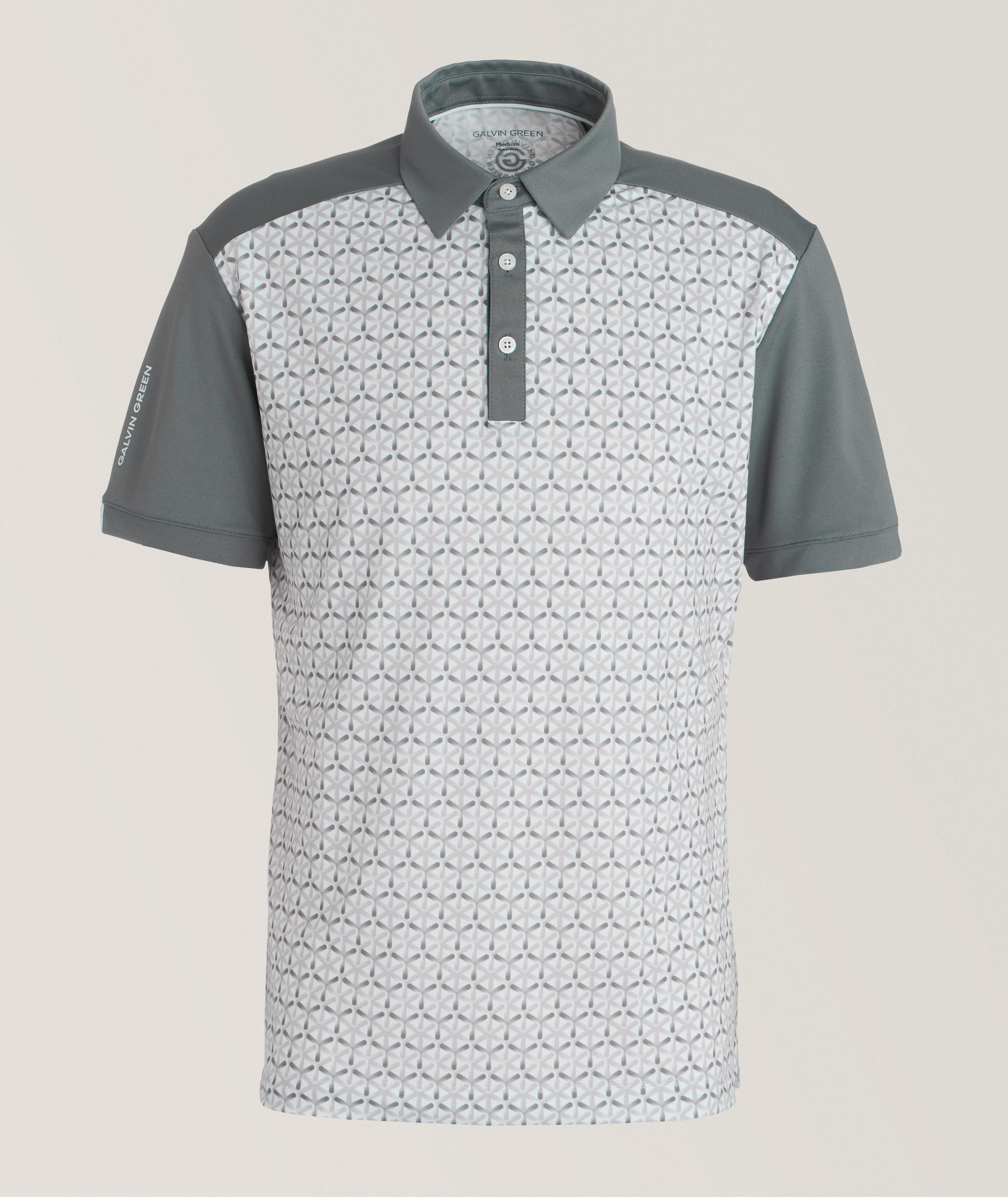 Galvin Green Polo en tissu technique à motif géométrique