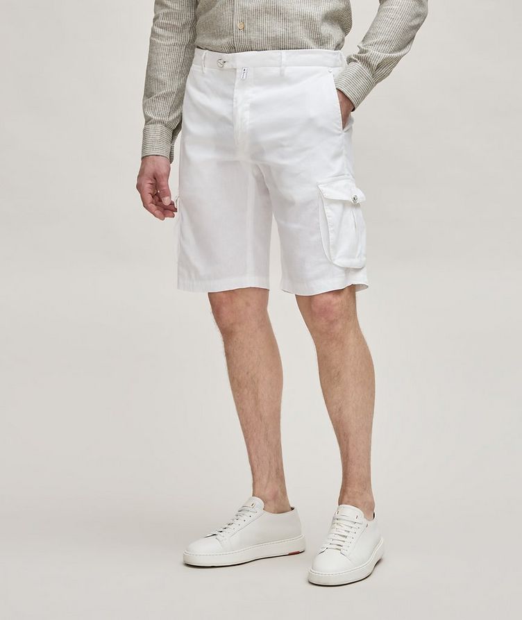 Stretch Linen-Cotton Shorts  image 1