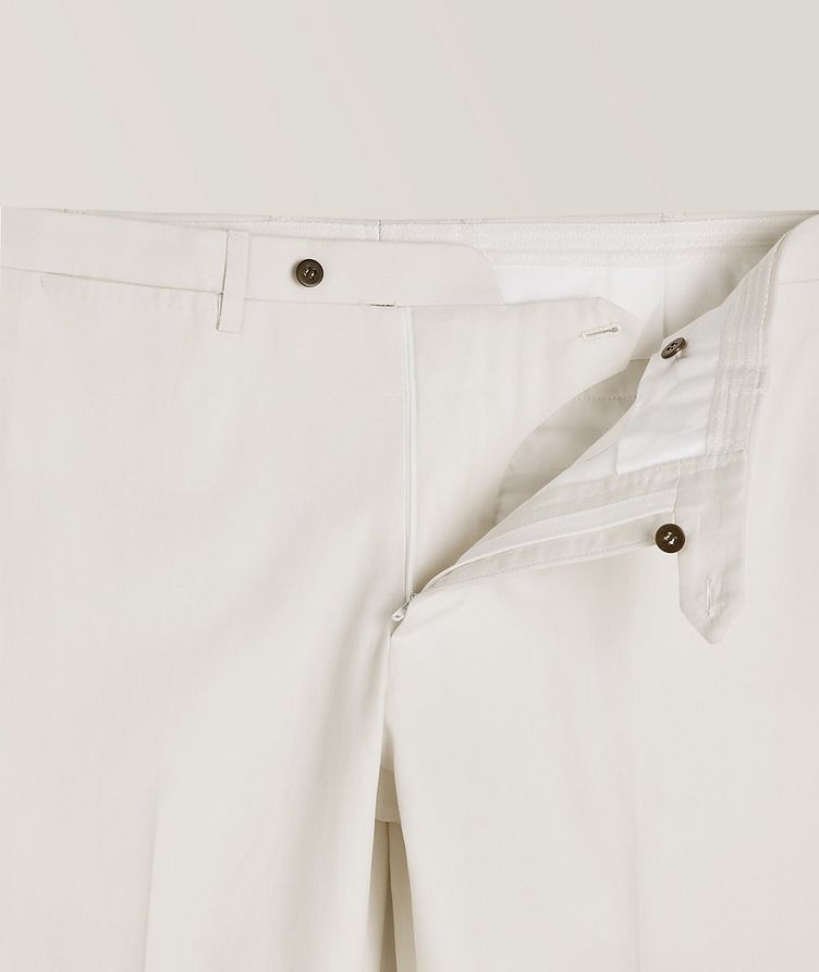 Mélange Washed Cotton Pleated Dress Pants image 1