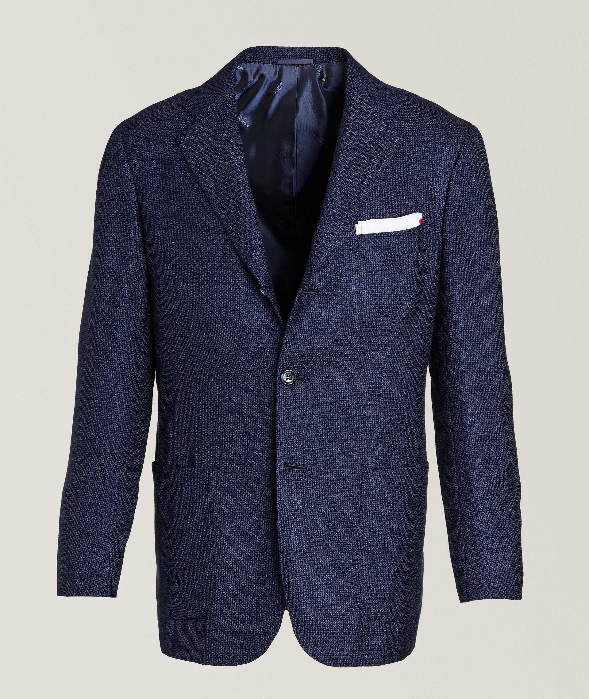 Textured Knit Virgin Wool Sport Jacket  image 0