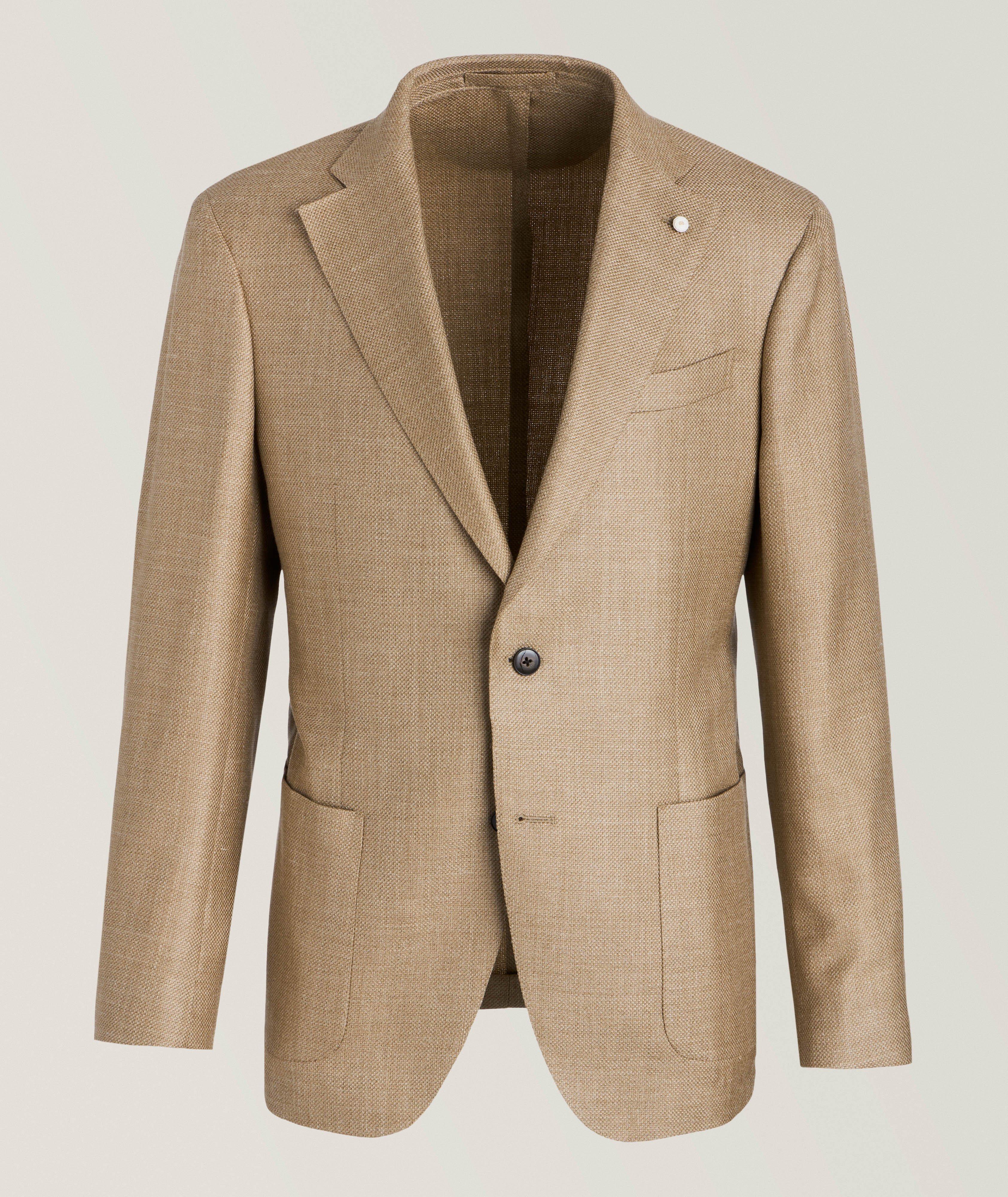 Textured Basketweave Virgin Wool-Blend Sport Jacket  image 0