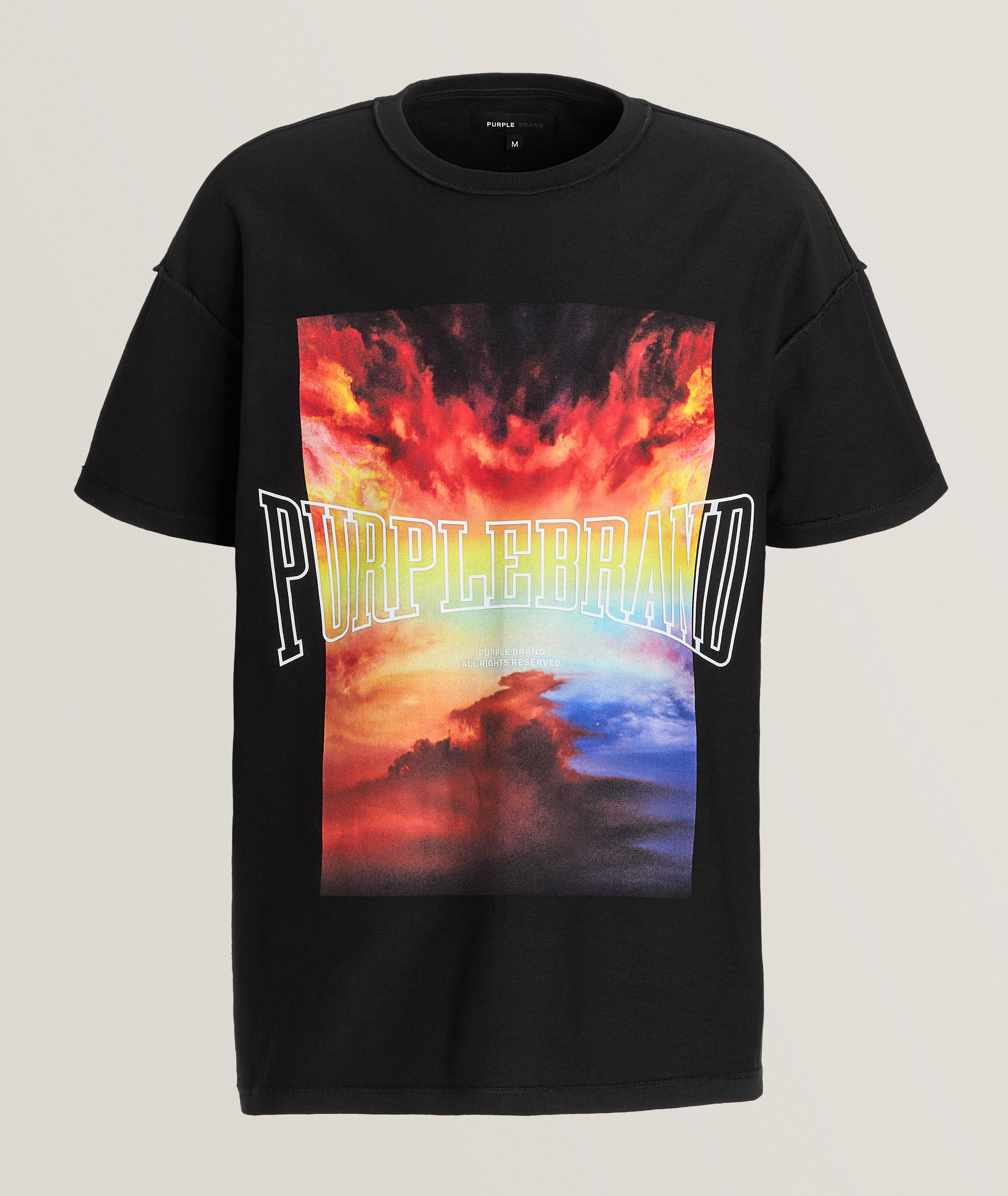Purple Brand P101 Fire in the Sky Cotton T-Shirt