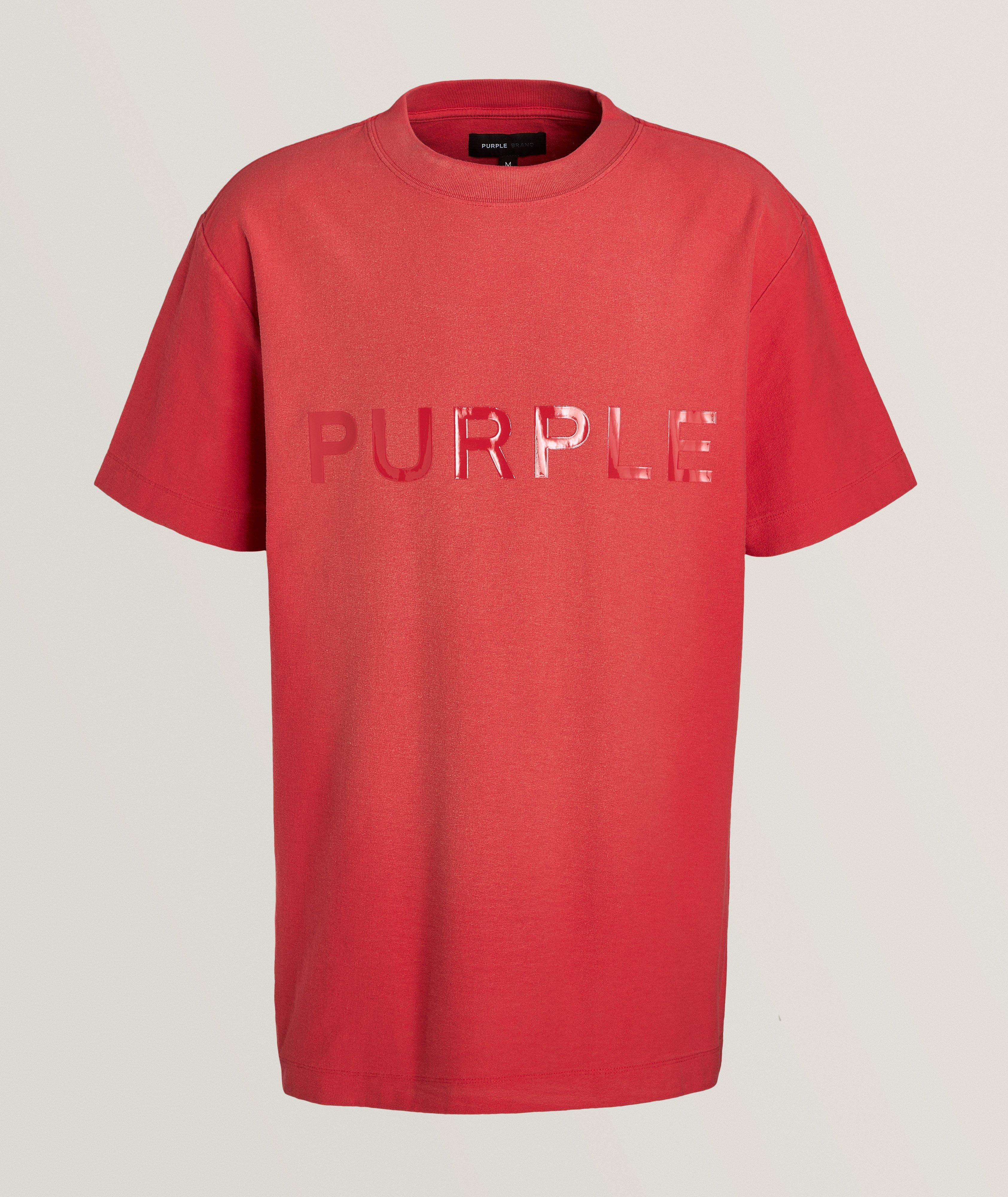 Purple Brand Tonal Lacquered Logo Cotton T-Shirt