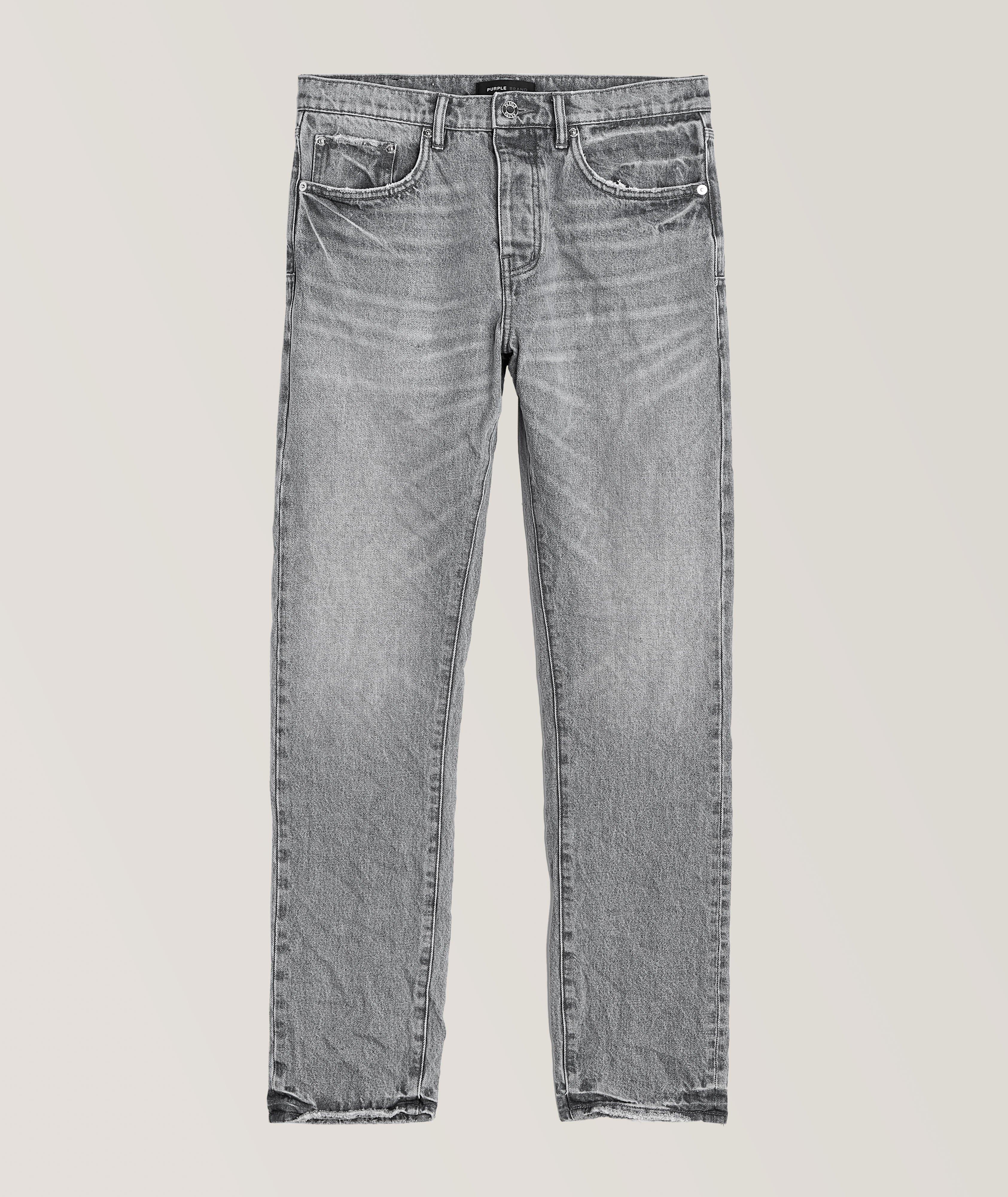 P005 Faded Effect Stretch-Cotton Jeans image 0