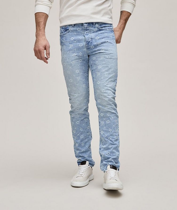 P005 Tonal Jacquard Stretch-Cotton Jeans image 2