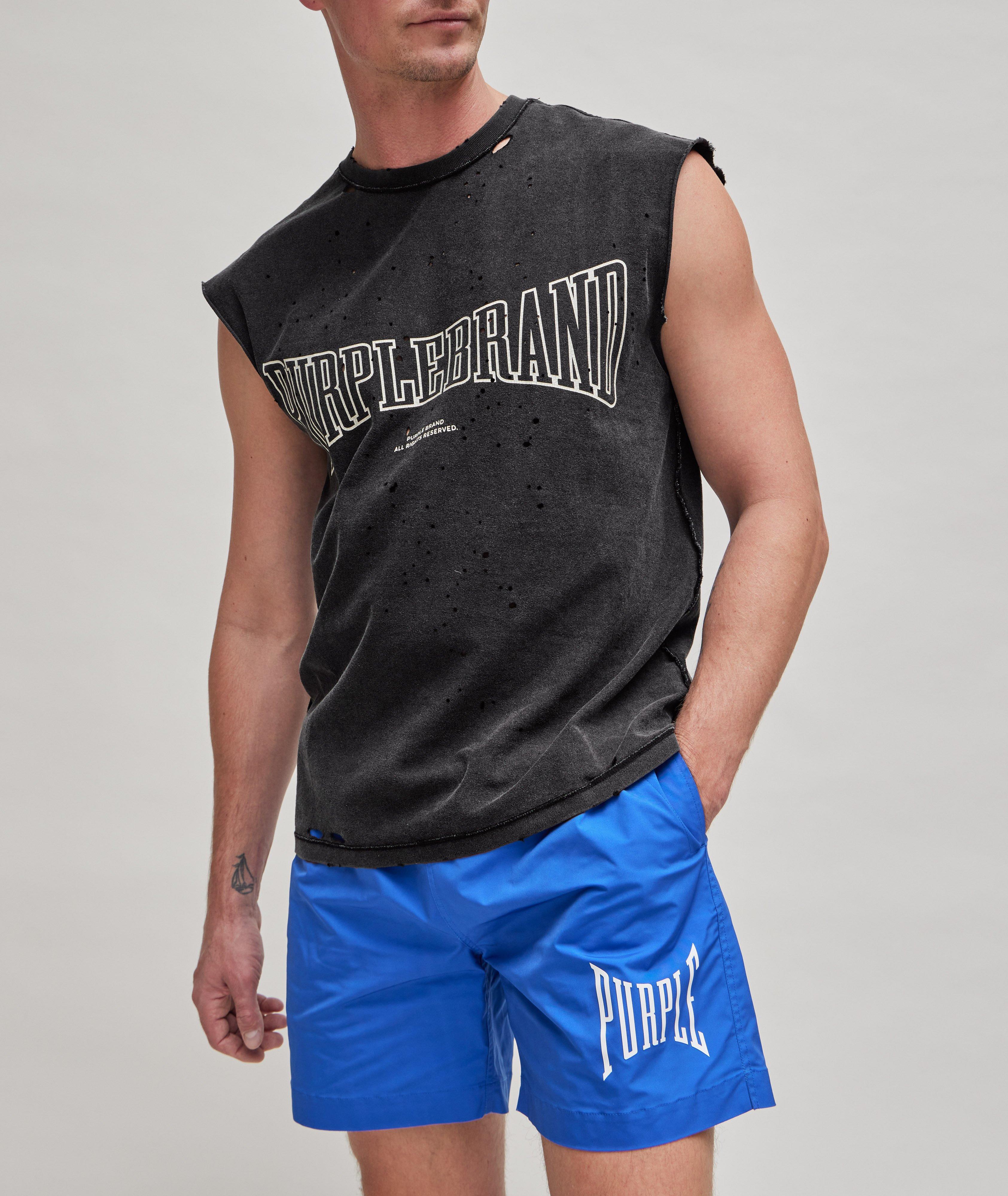 P103 Distressed Cotton Muscle Tank image 1