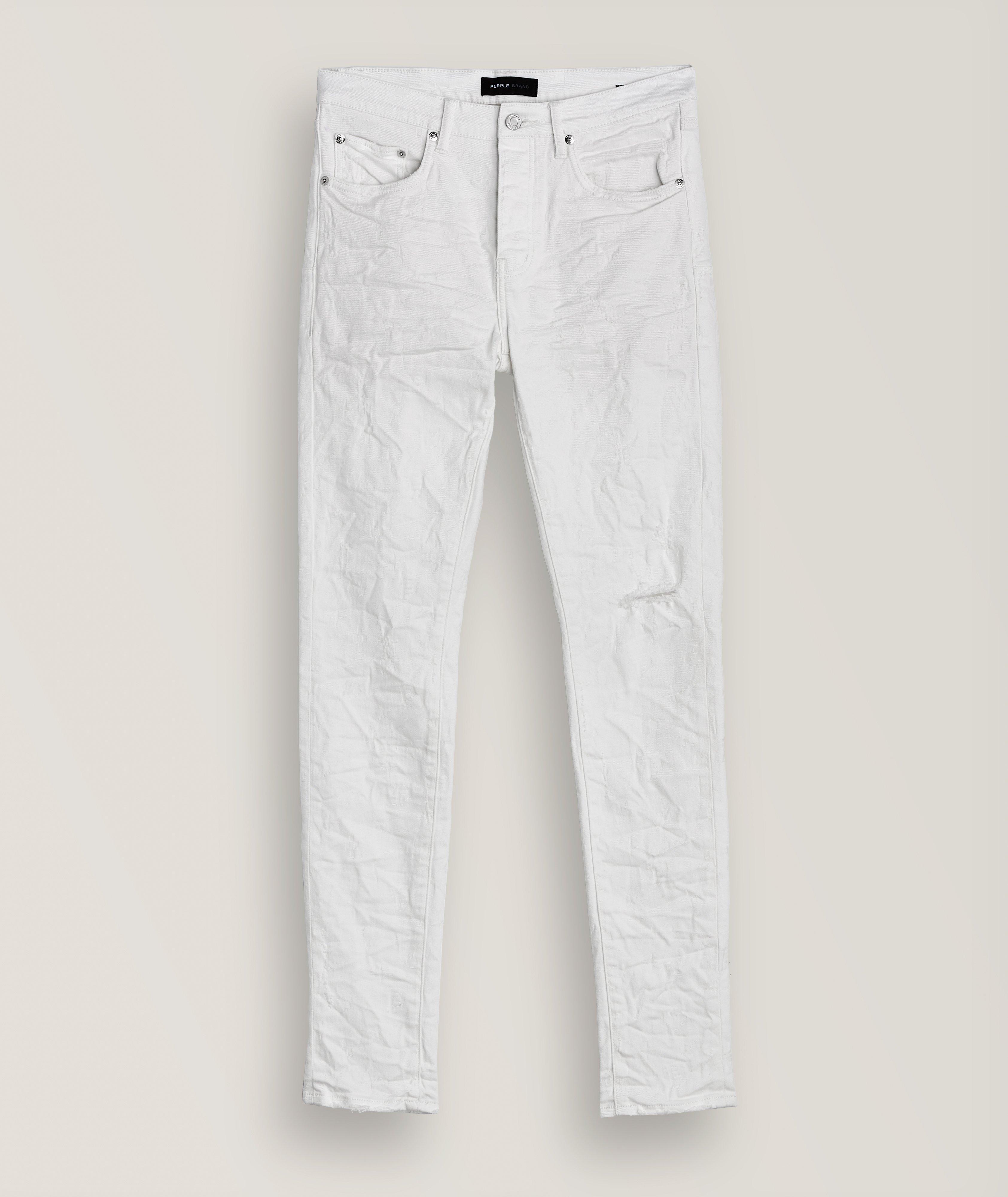 P001 Tonal Jacquard Stretch-Cotton Jeans image 0