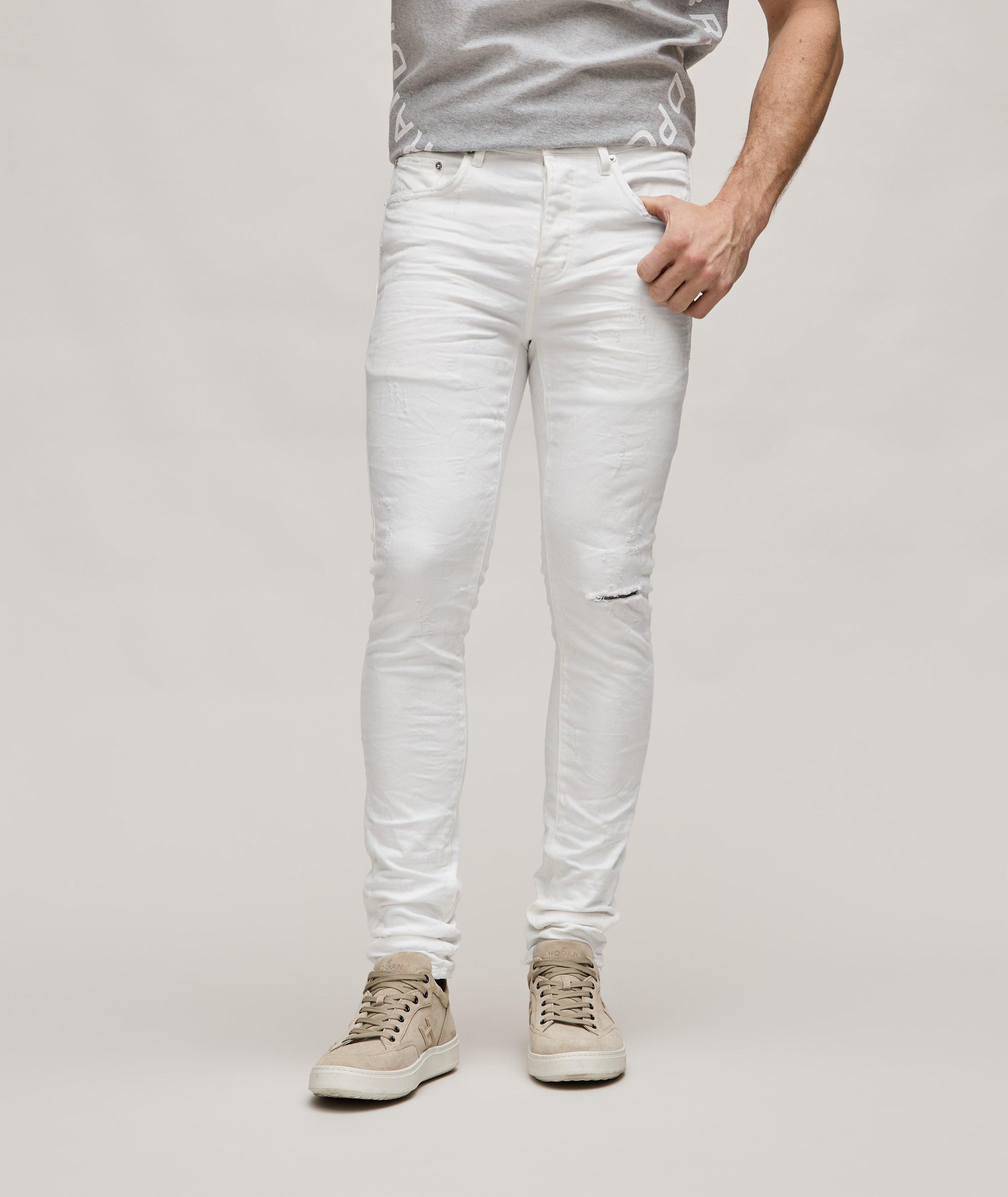 P001 Tonal Jacquard Stretch-Cotton Jeans