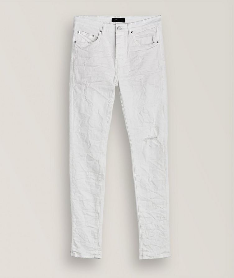 P001 Tonal Jacquard Stretch-Cotton Jeans image 0