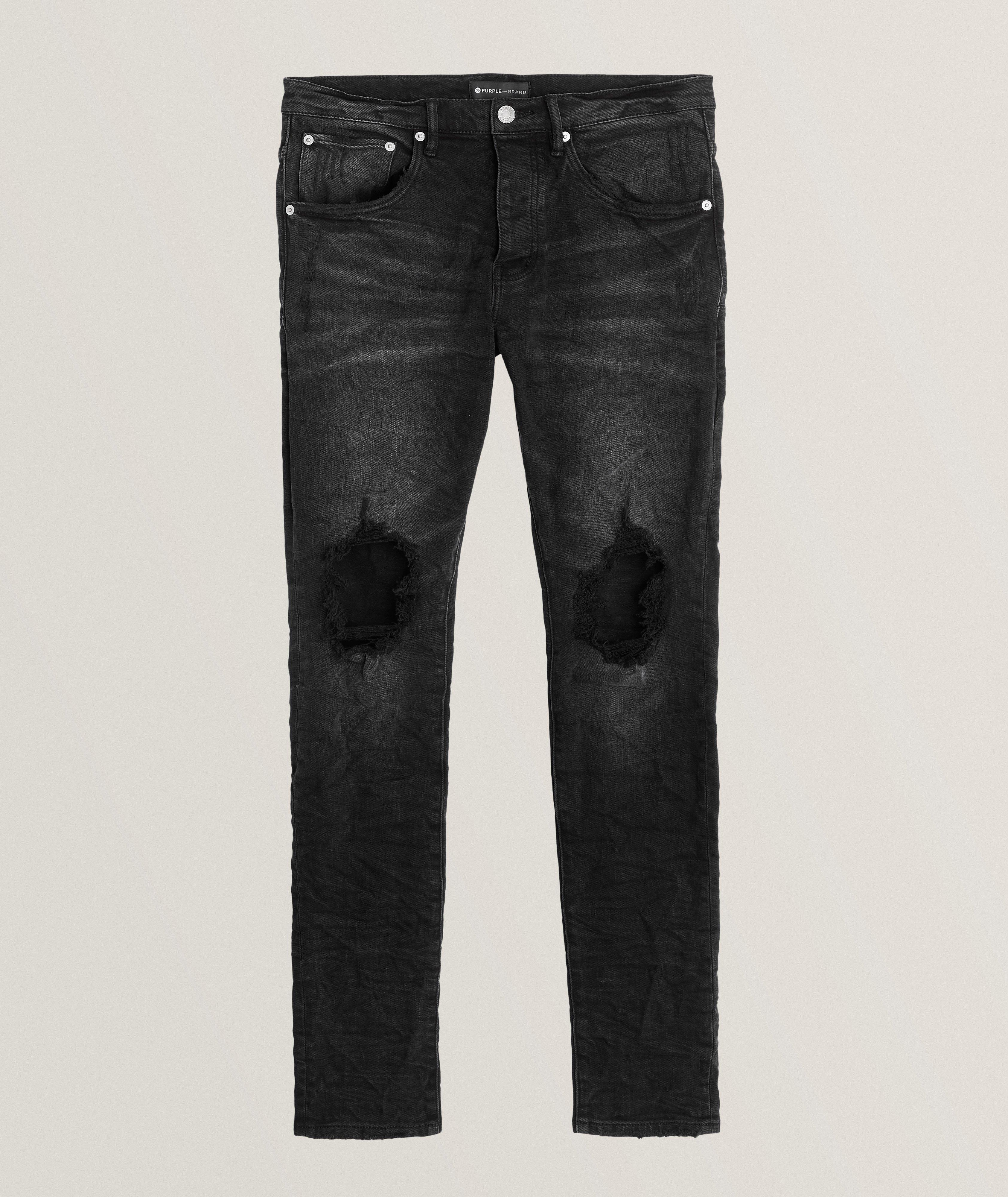 Purple Brand Slim Fit Vintage Distressed Jeans in Vintage Black