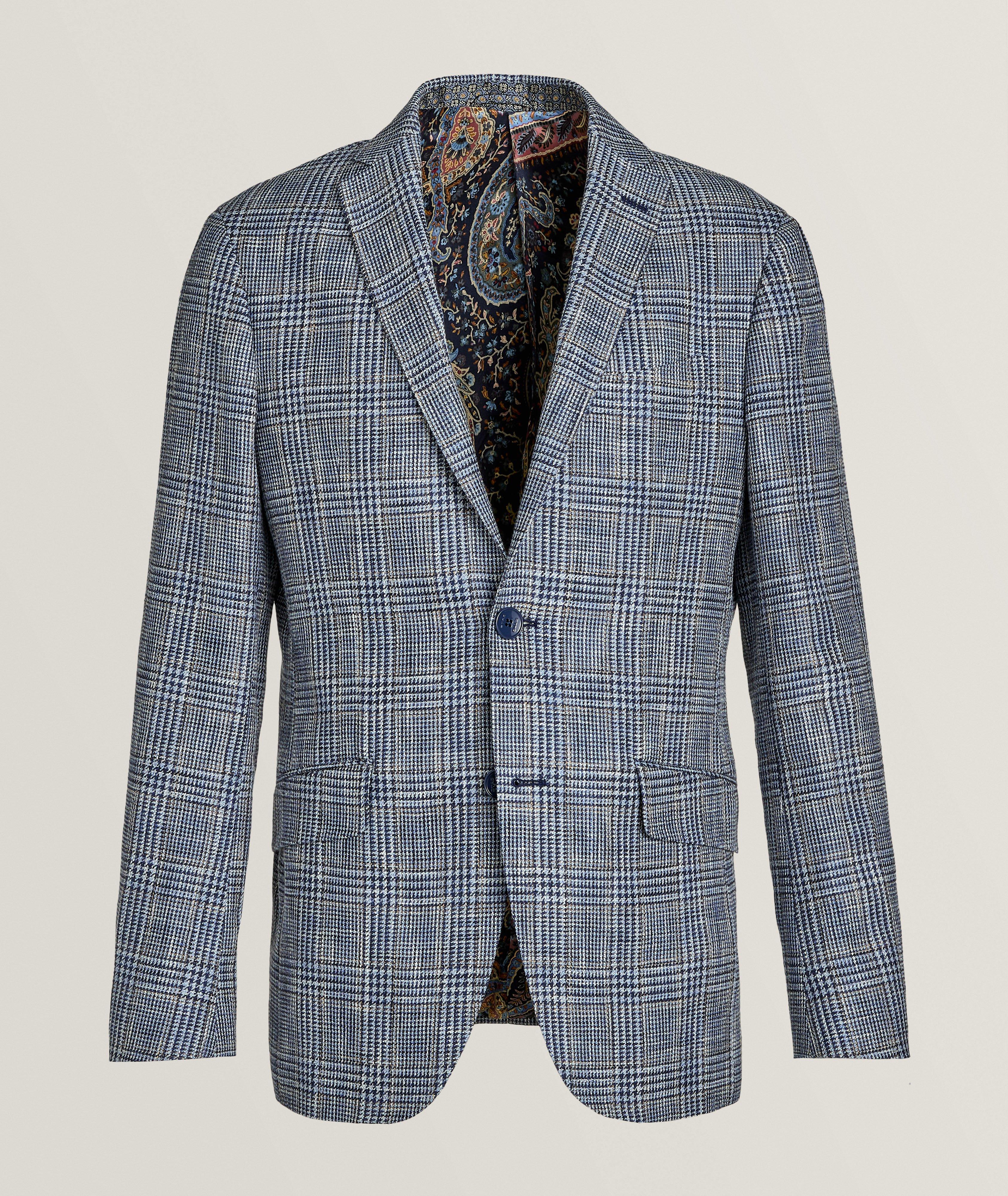 Checkered Cotton, Linen & Wool Sport Jacket