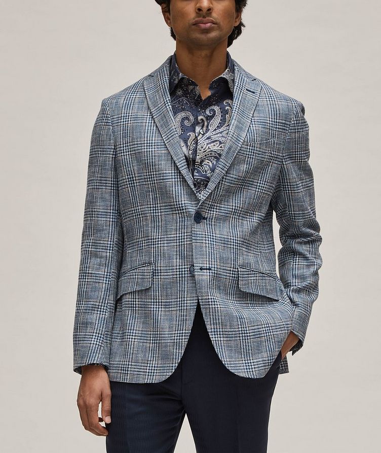 Checkered Cotton, Linen & Wool Sport Jacket  image 1