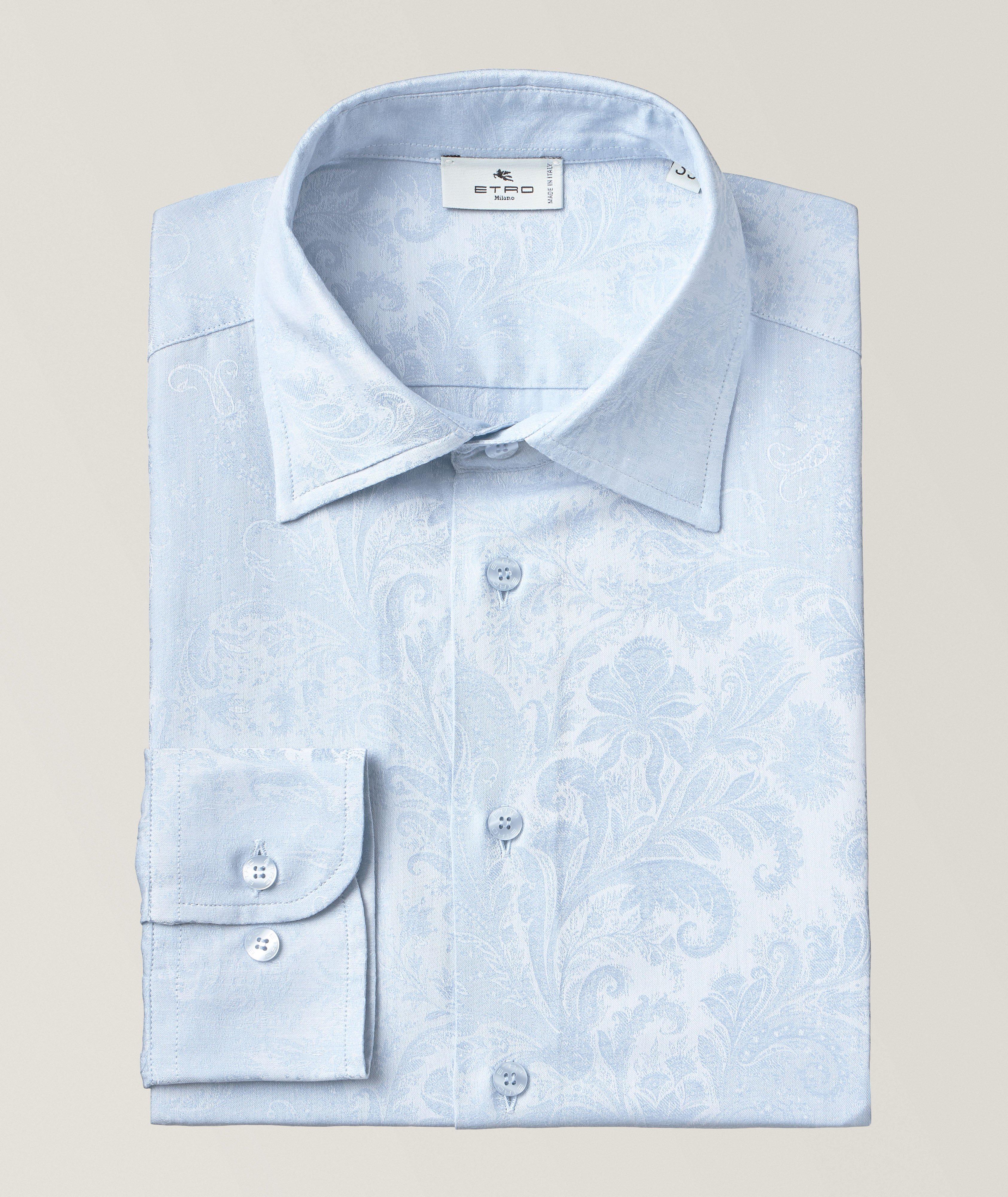 Paisley Jacquard Cotton Sport Shirt