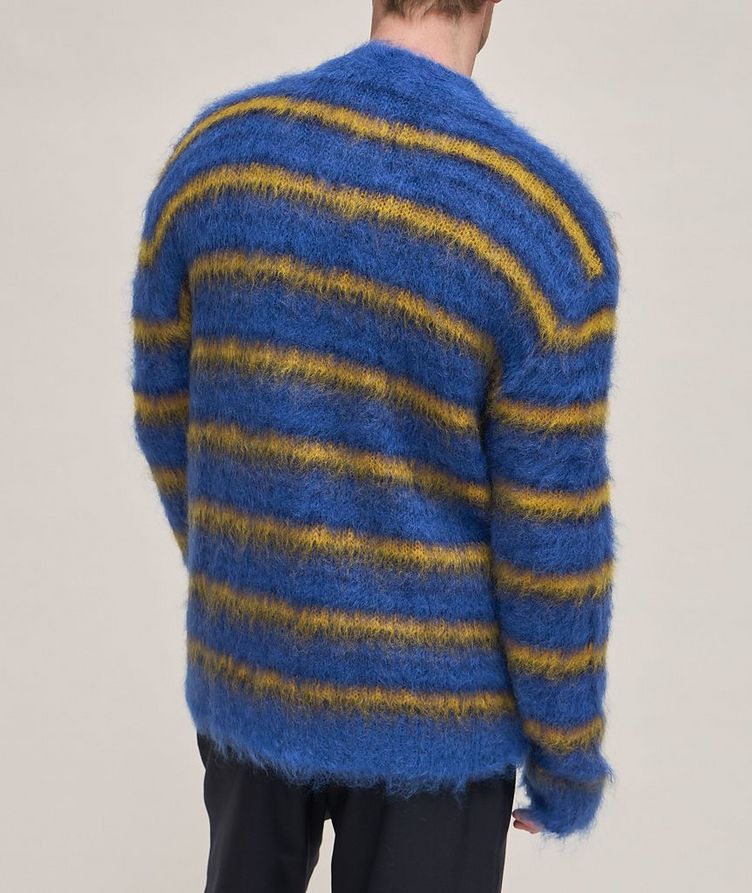 Striped Fuzzy Mohair-Blend Cardigan  image 2