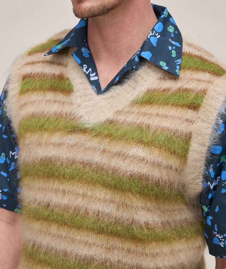 Striped Fuzzy Mohair-Blend Vest  image 3