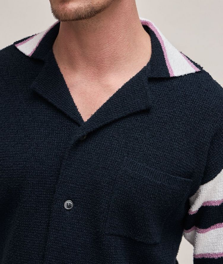 Striped Terry Cotton-Blend Knit Shirt image 2
