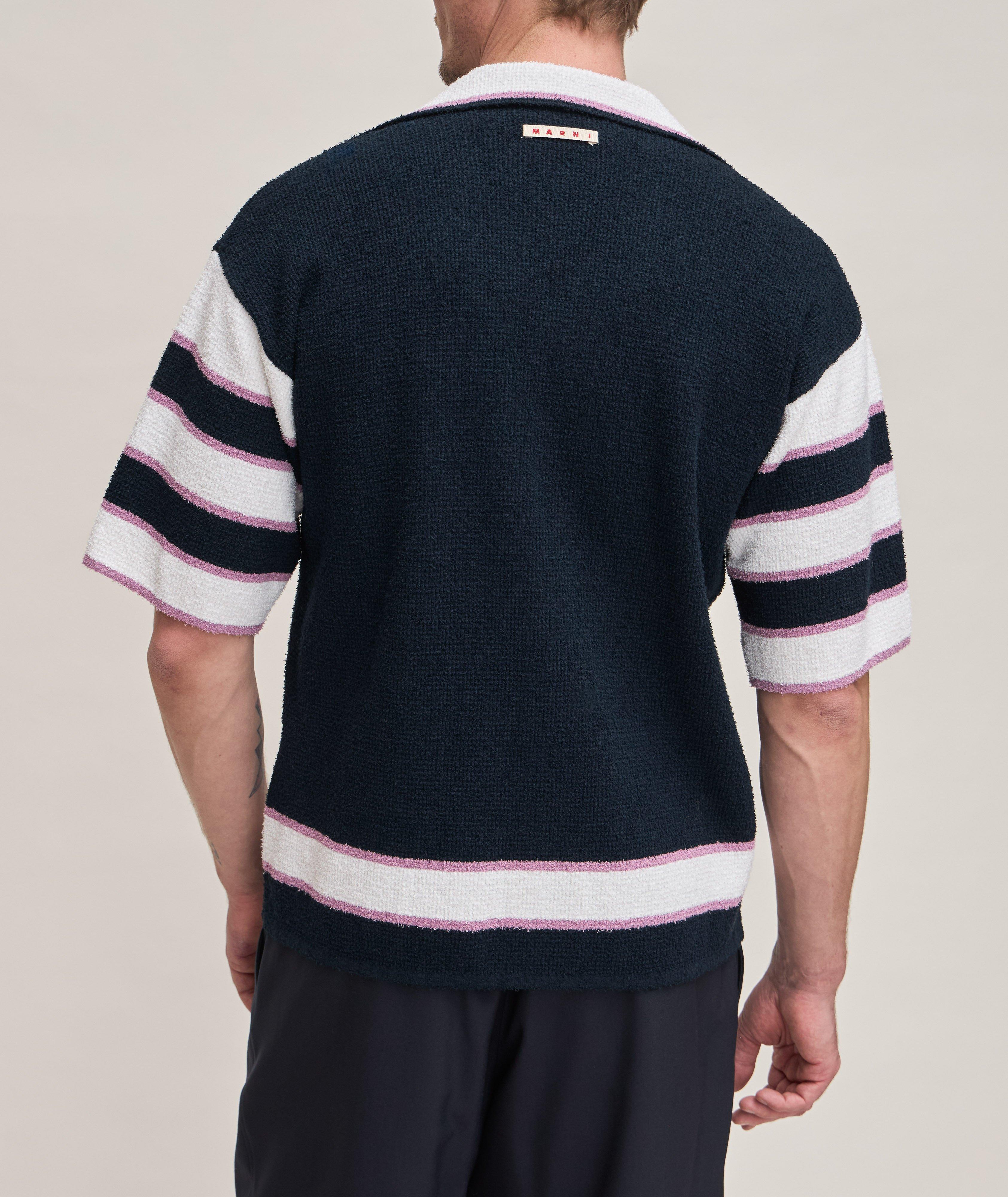 Striped Terry Cotton-Blend Knit Shirt