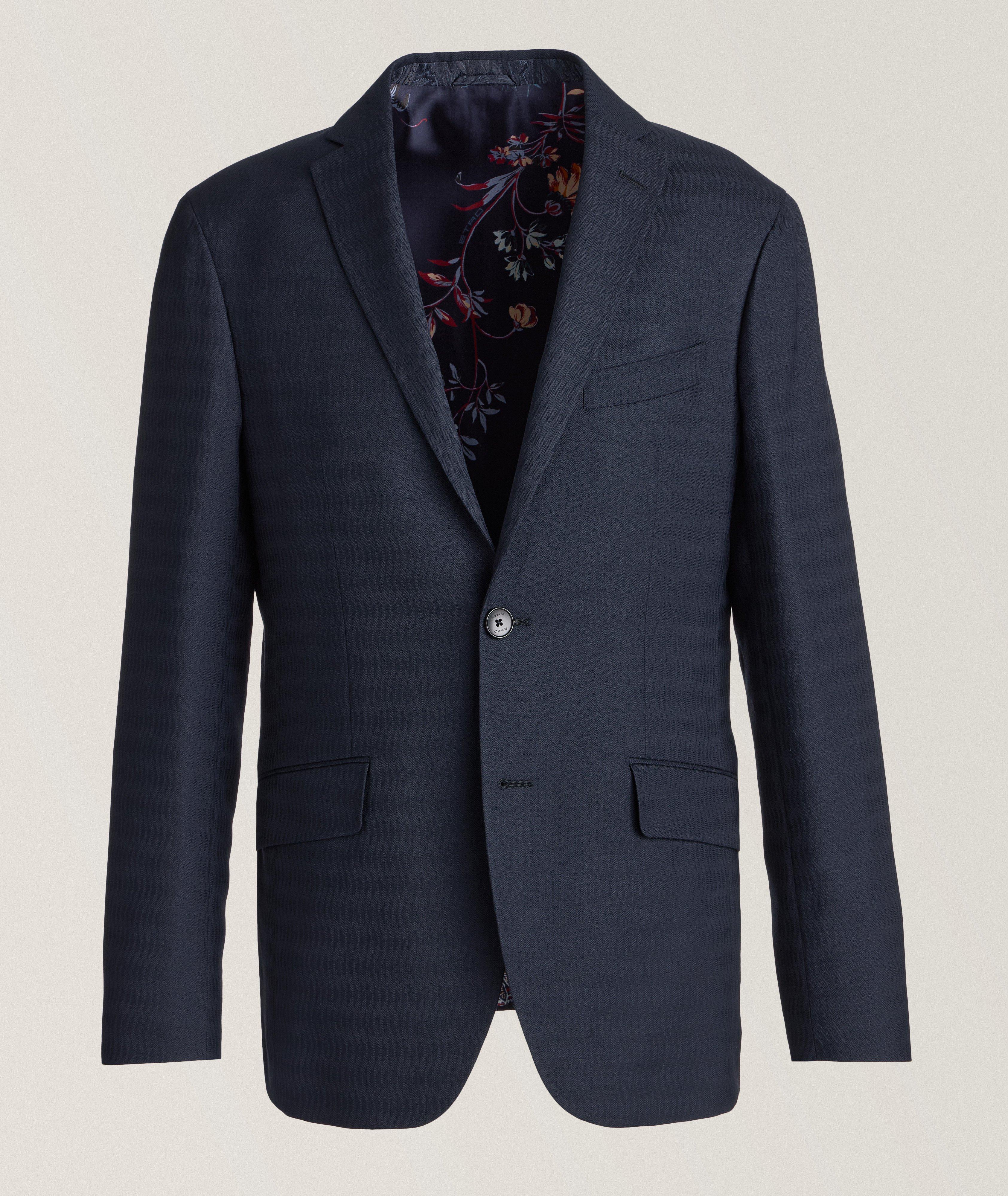 Etro Waved Jacquard Wool Sport Jacket 