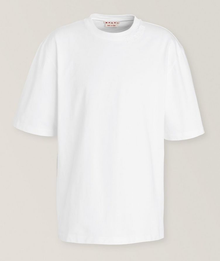 Raised Logo Weighted Cotton T-Shirt  image 0