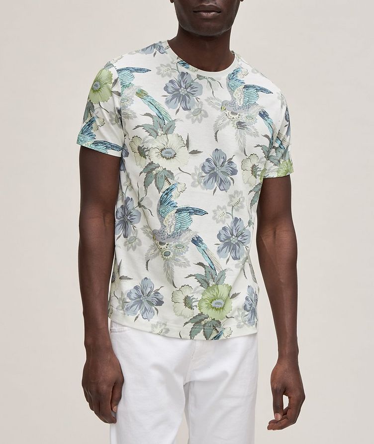 Bird and Flower Cotton T-Shirt image 1