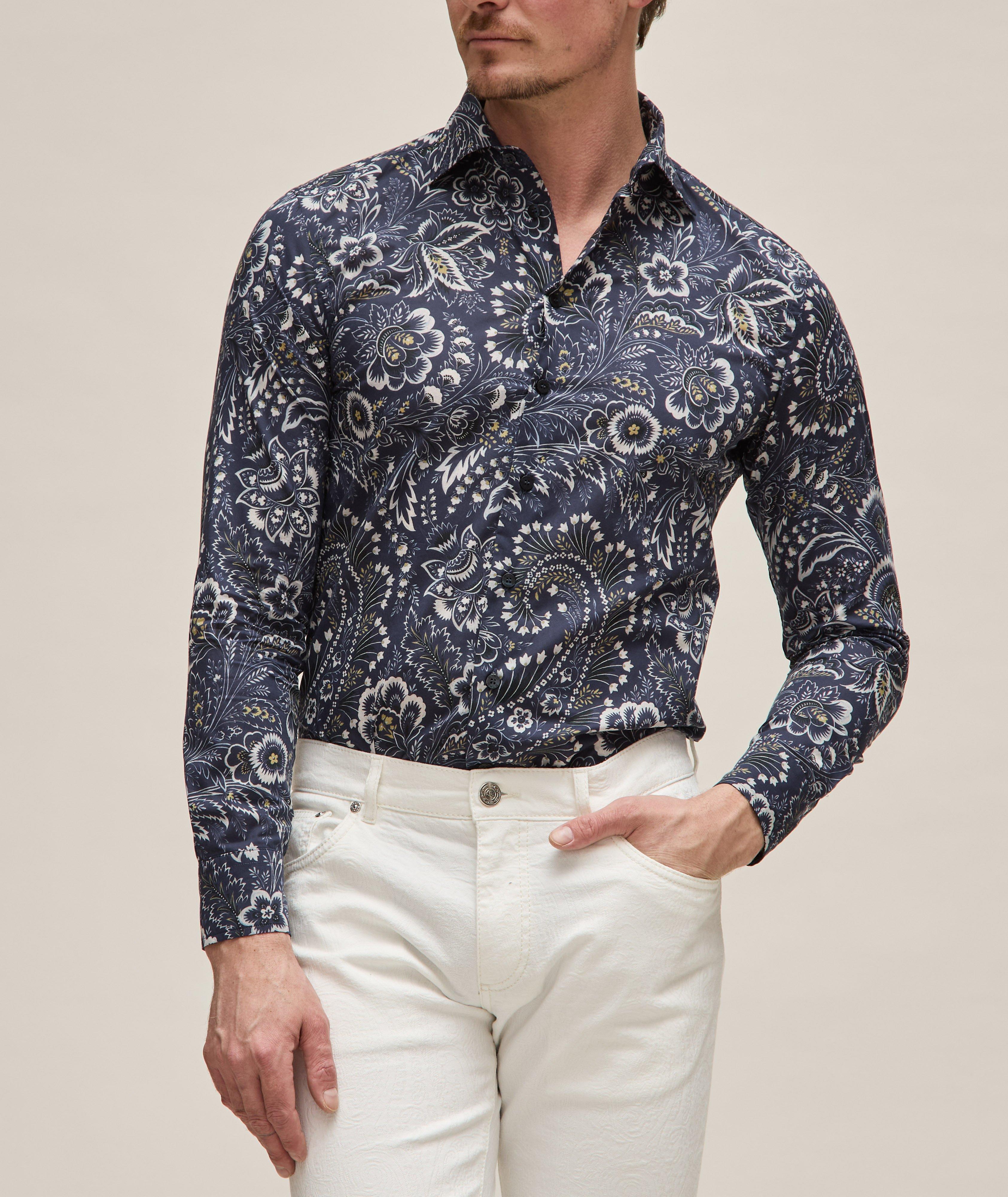 Dynamic Floral Cotton Sport Shirt  image 1