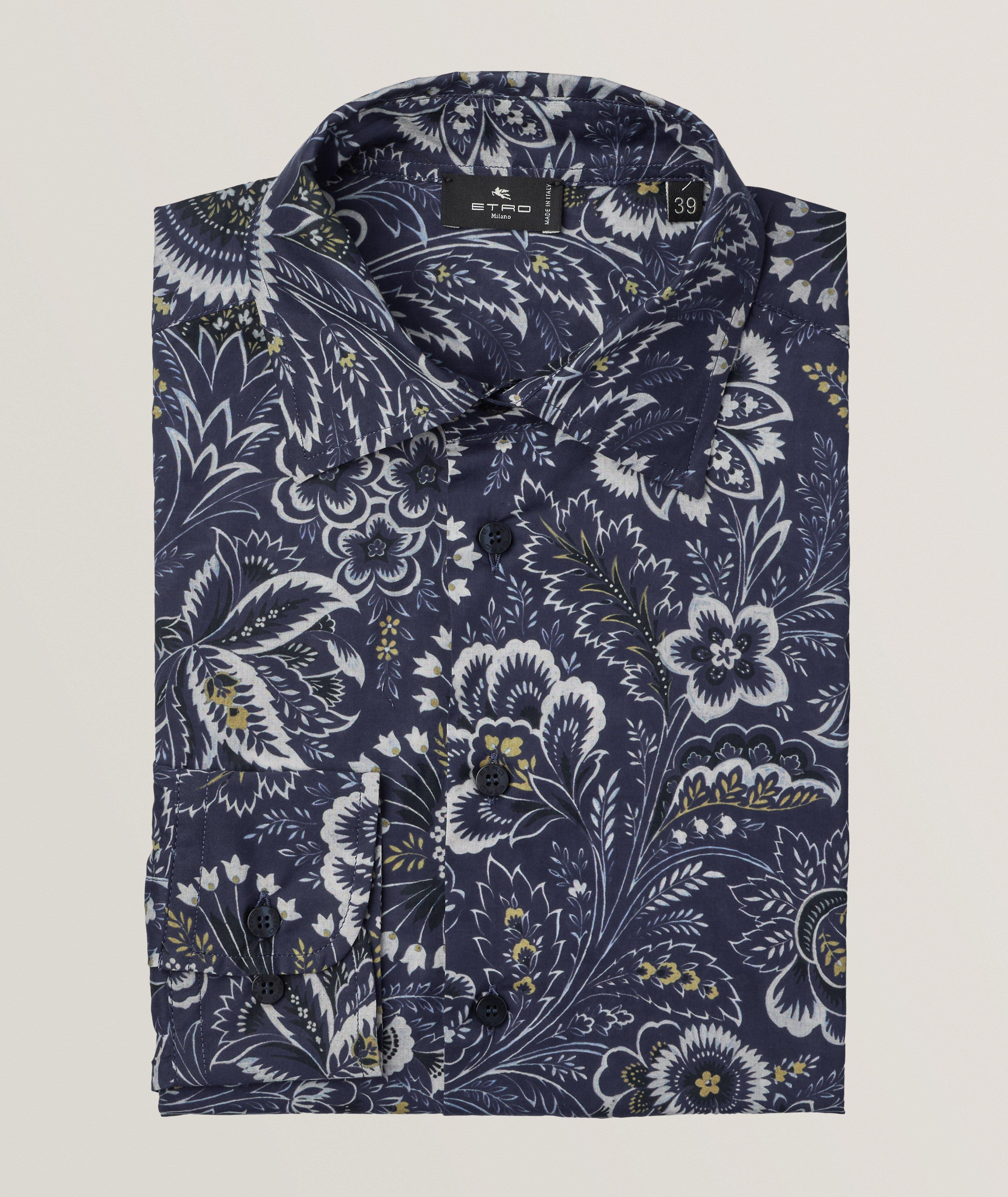 Dynamic Floral Cotton Sport Shirt  image 0