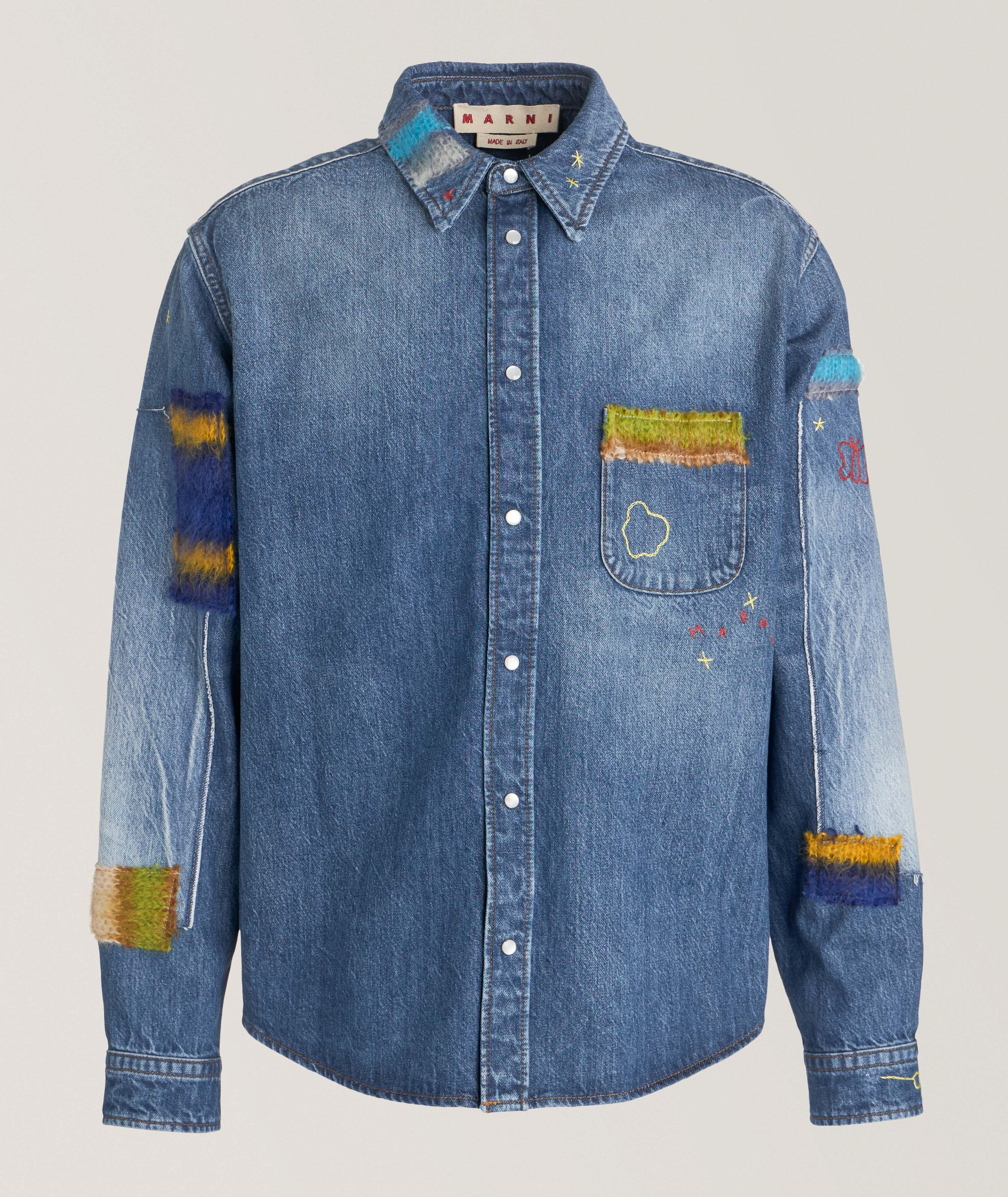 Mohair Patches Cotton Denim Jacket image 0