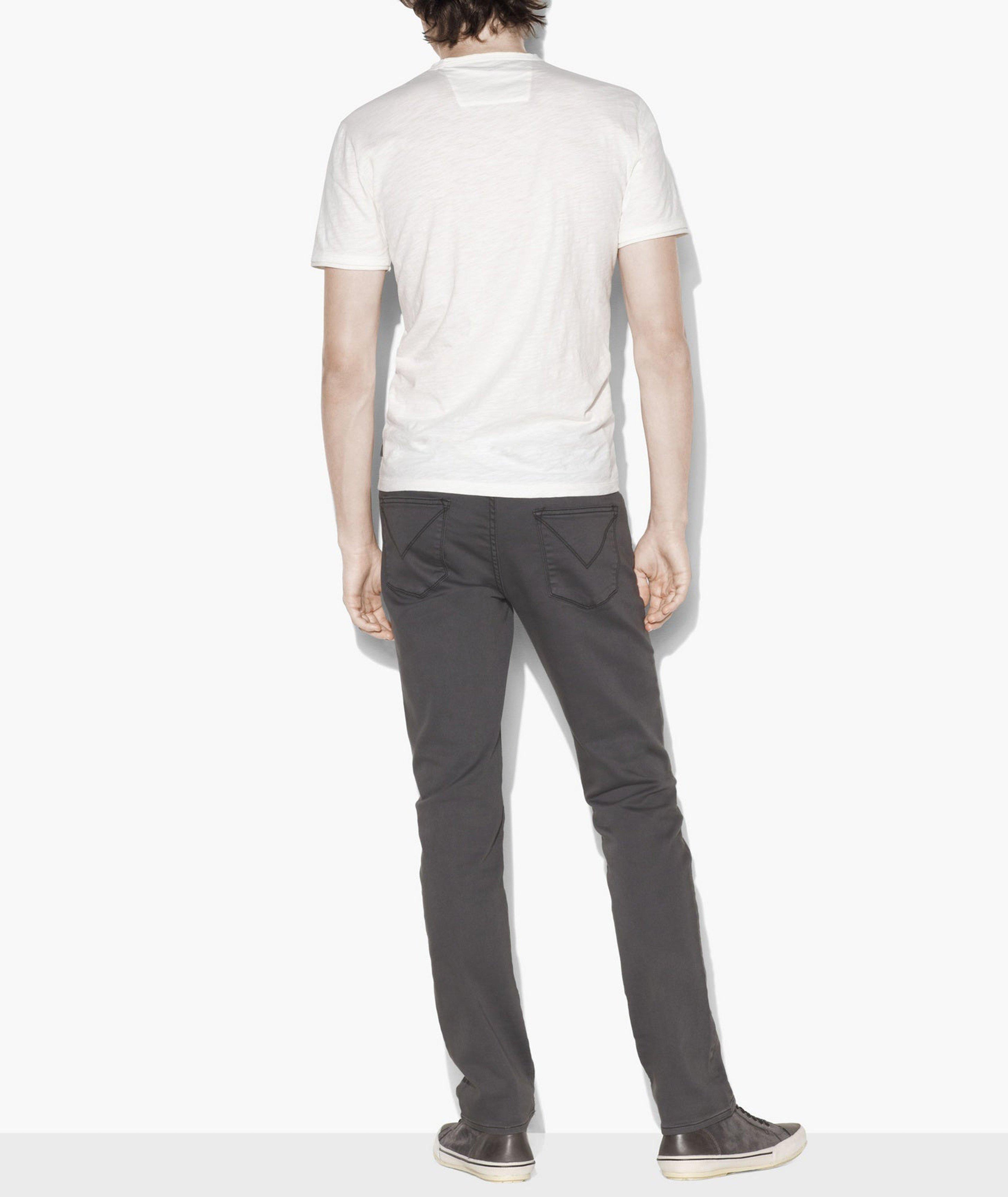 Miles Raw Edge Cotton V-Neck T-Shirt image 2