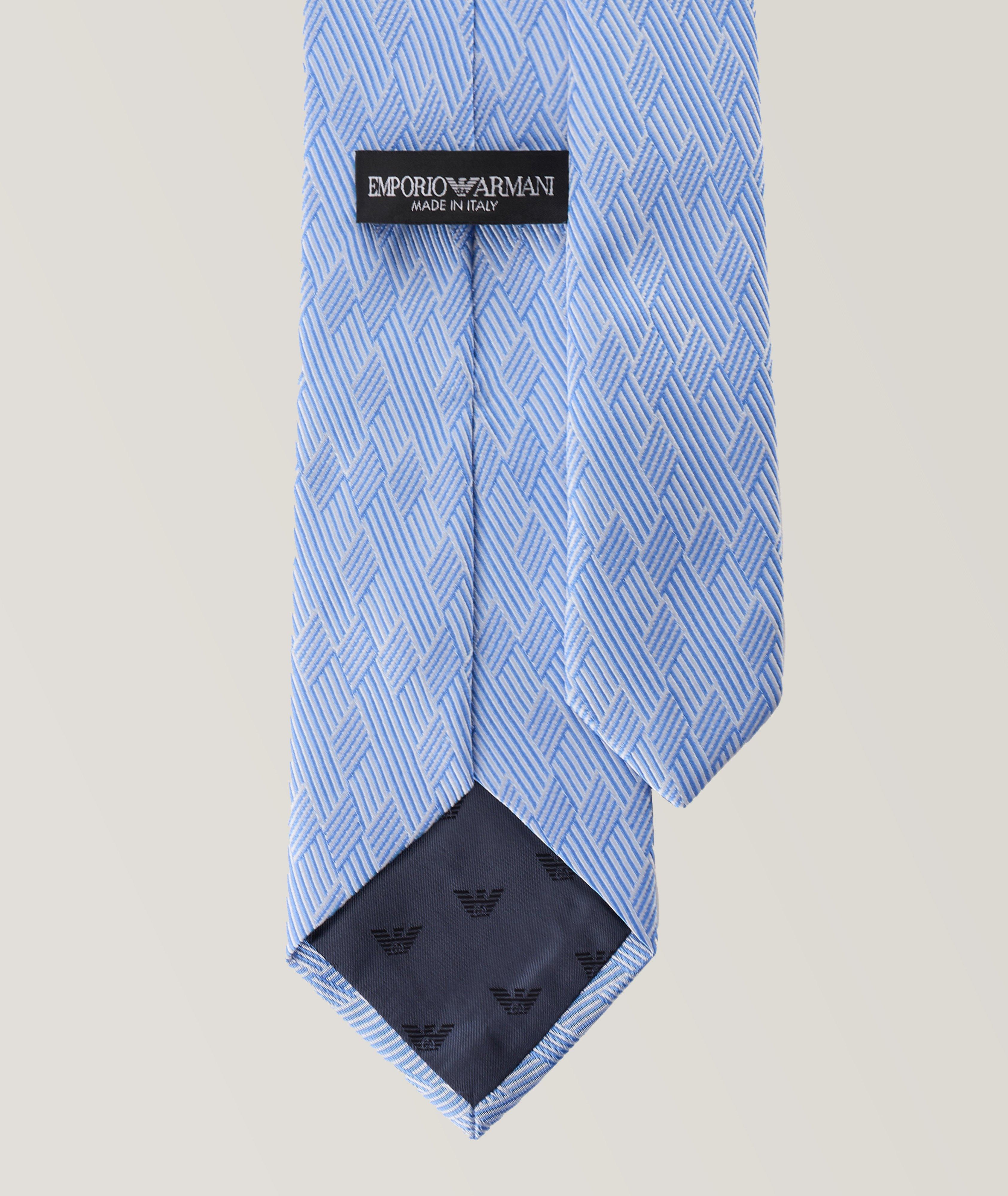 Jacquard Op-Art Motif Silk Tie image 1