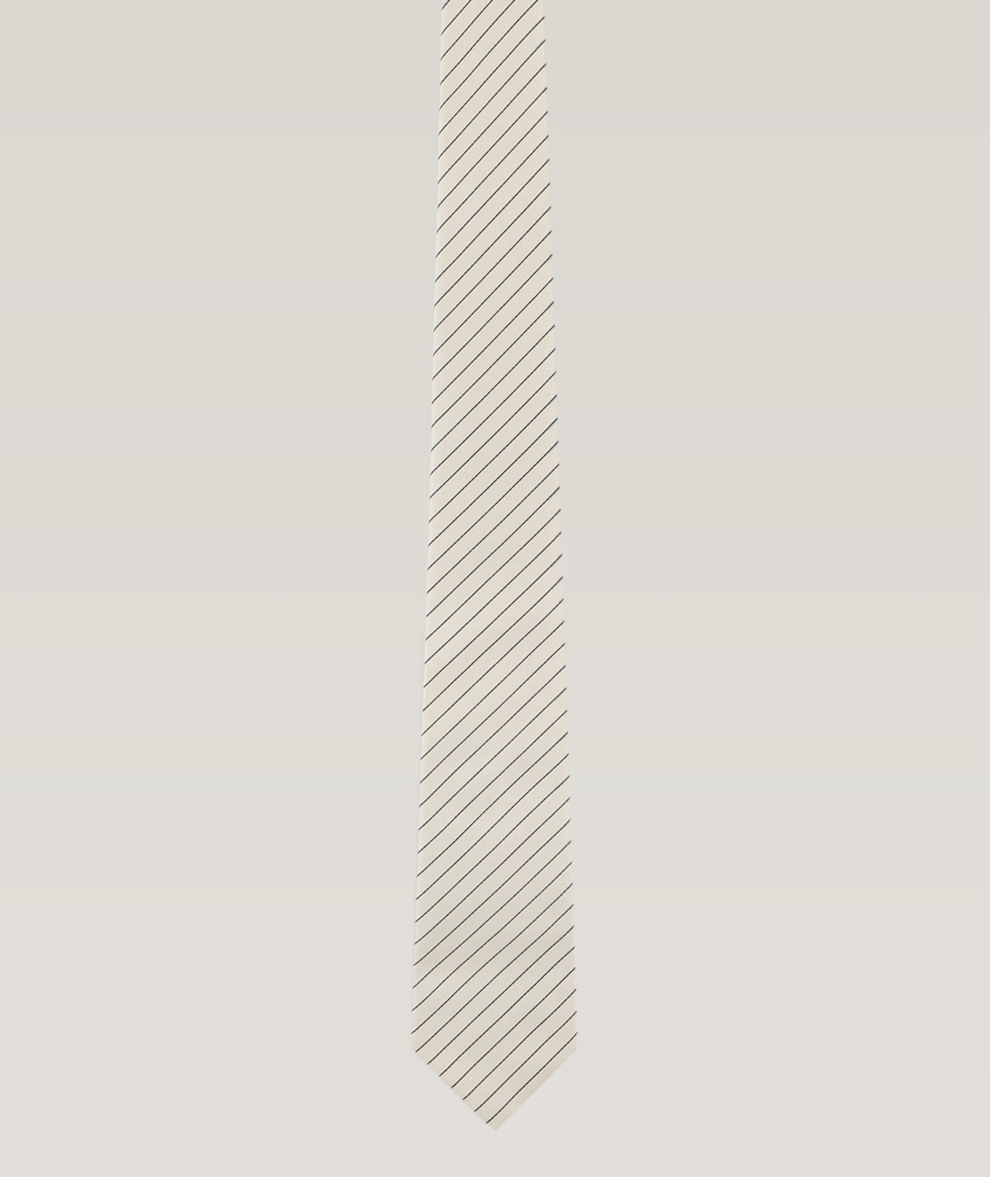 Jacquard Striped Silk Tie  image 0