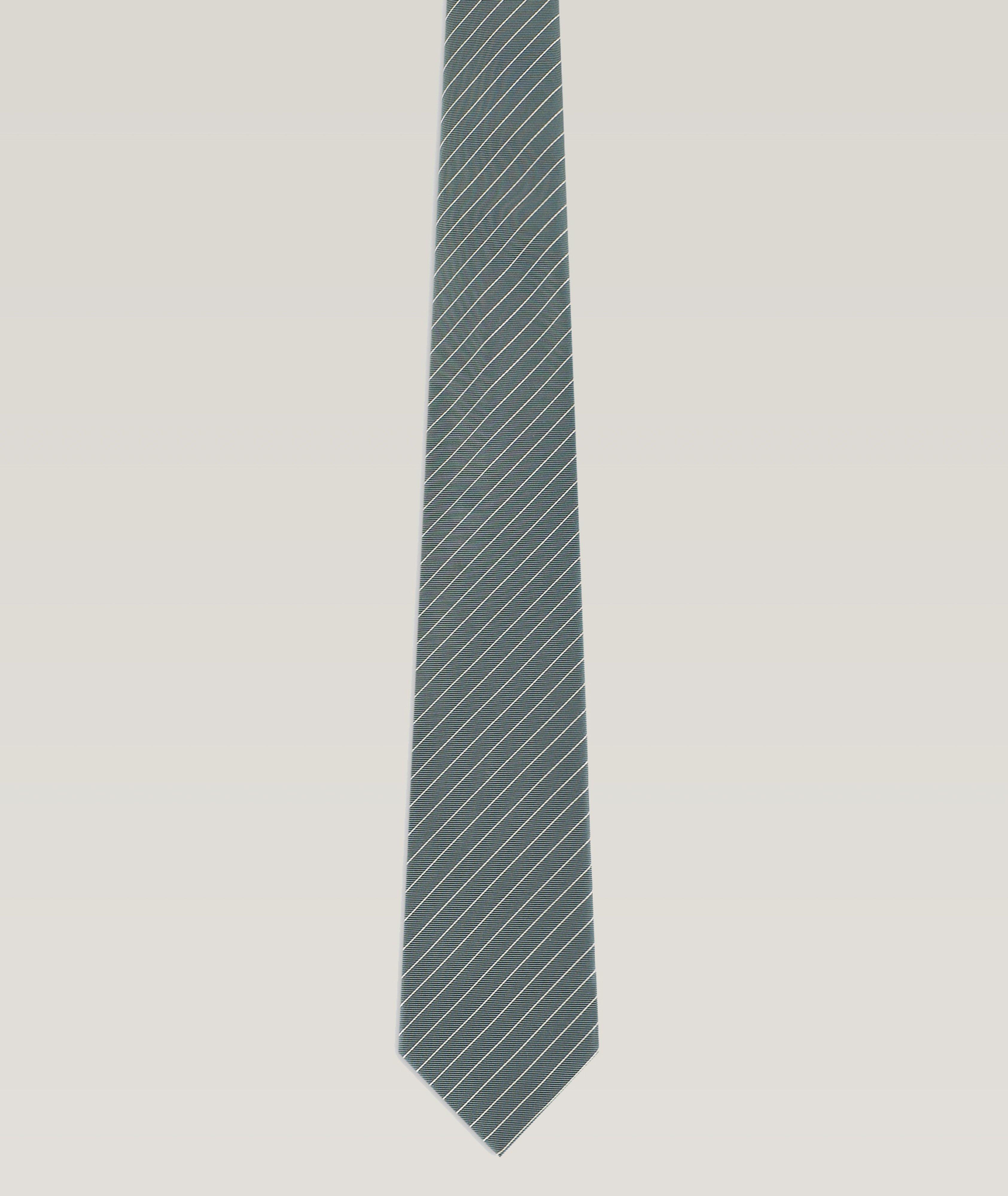 Jacquard Striped Silk Tie  image 0