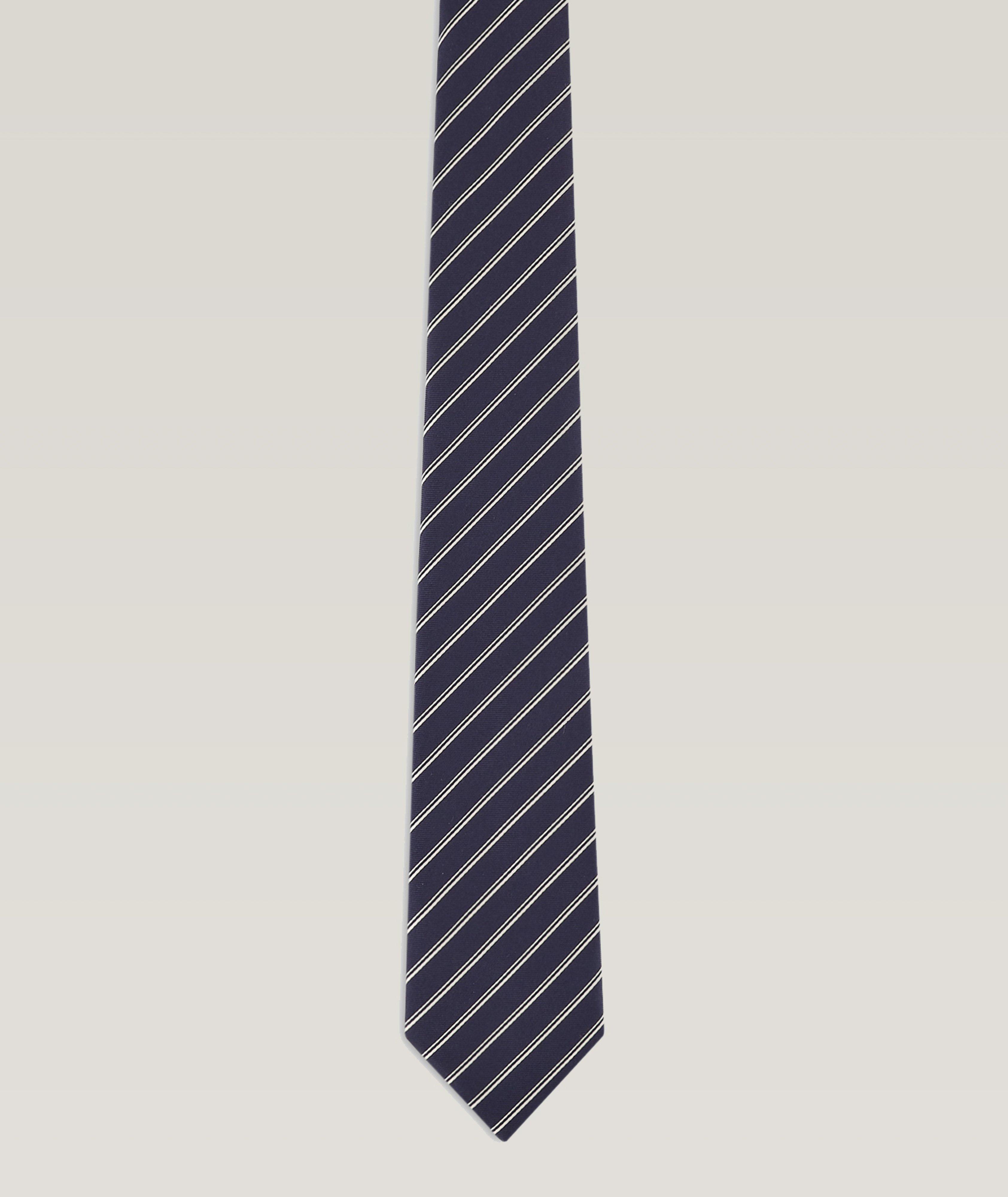 Jacquard Striped Silk Tie  image 0