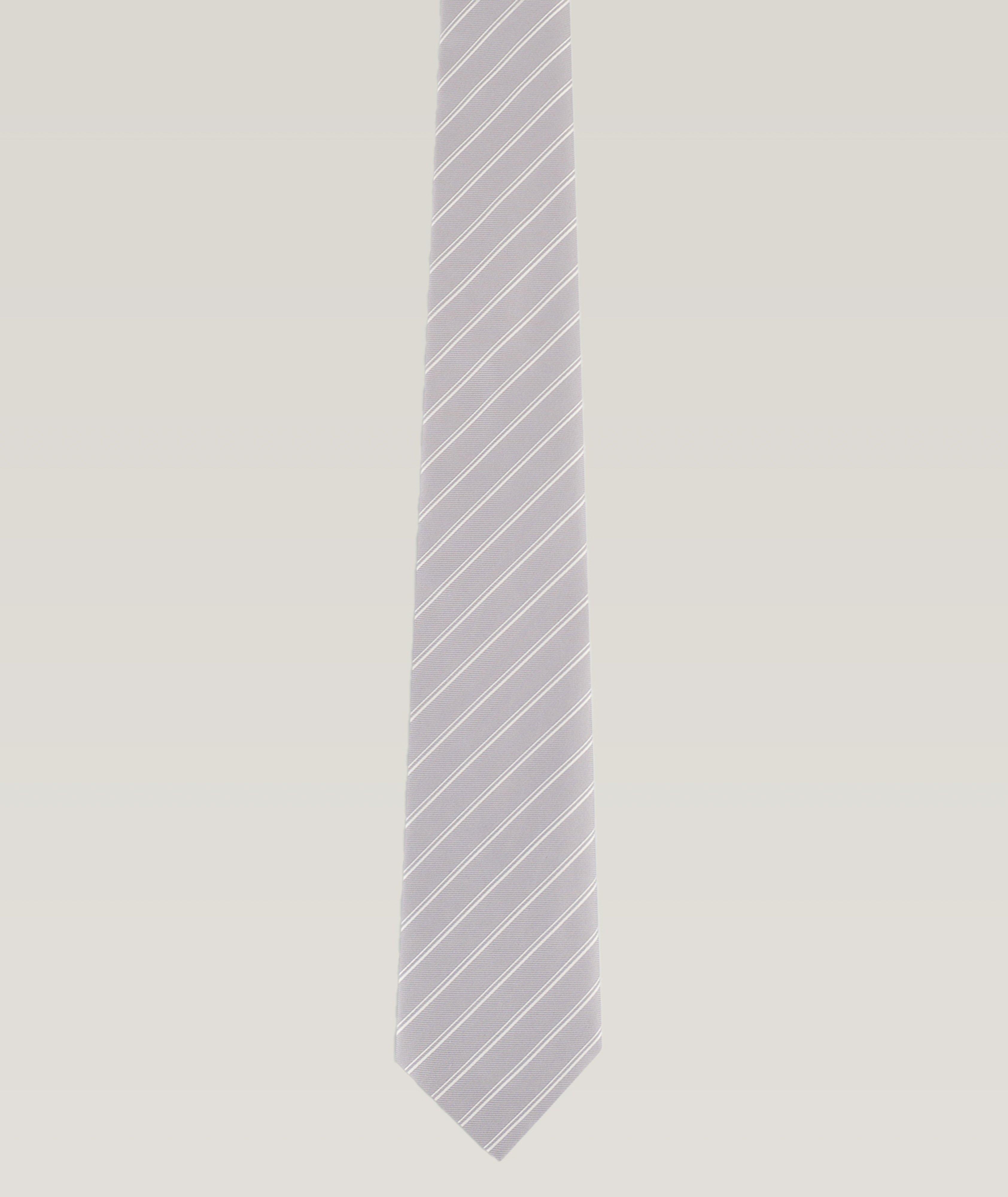 Jacquard Striped Silk Tie  image 0