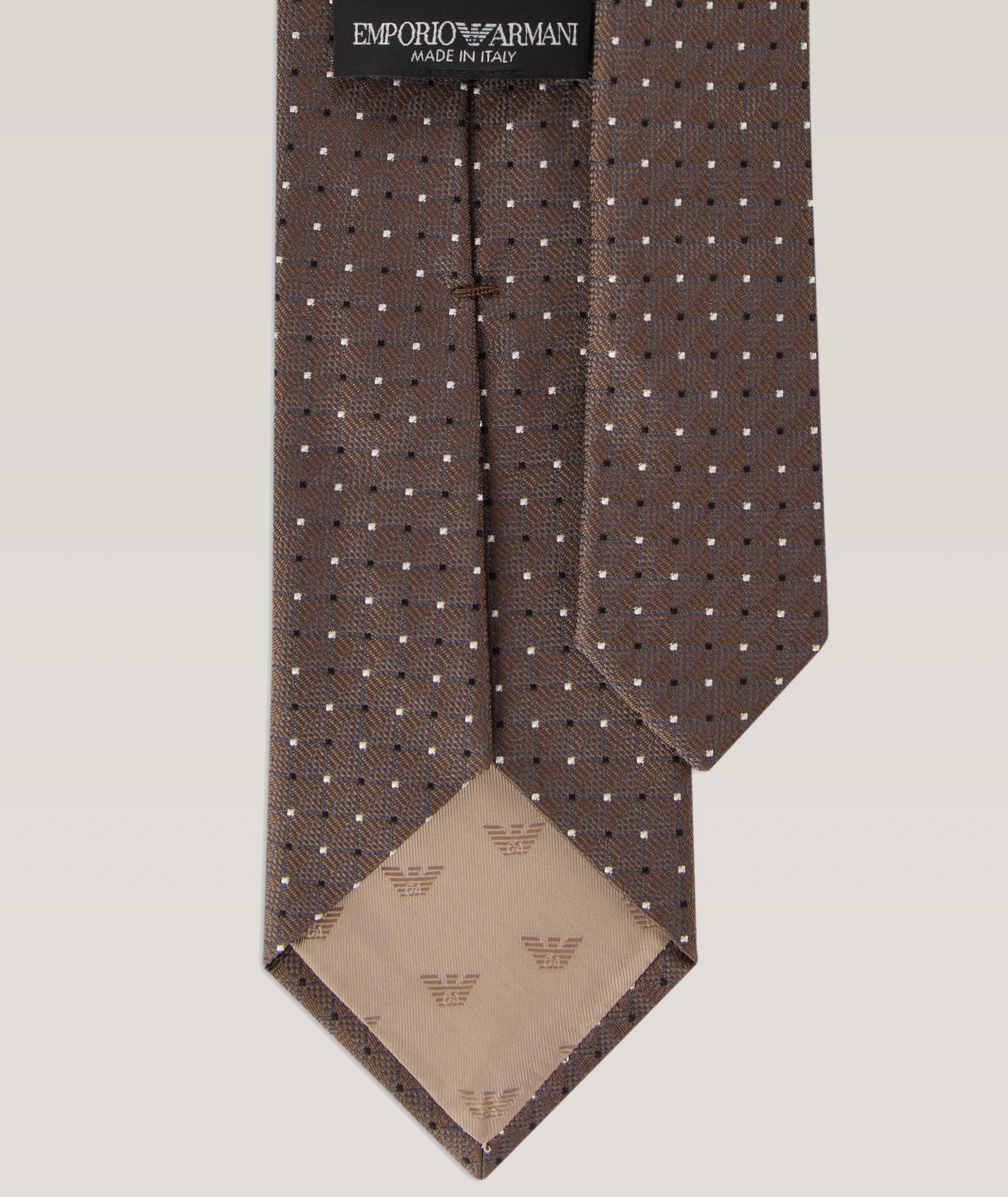 Cravate en soie à motif pointillé image 1