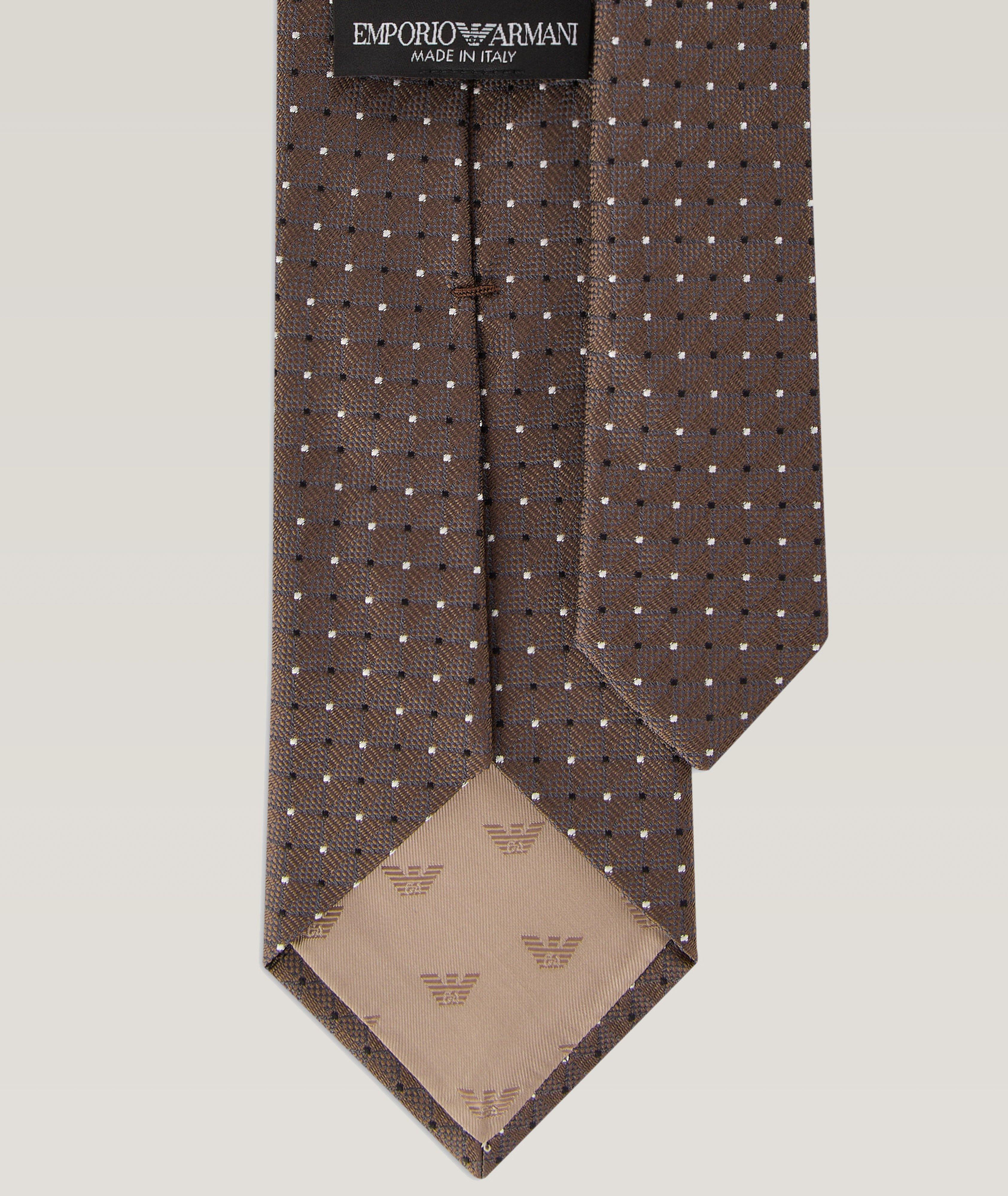 Micro-Dot Chevron Silk Jacquard Tie image 1